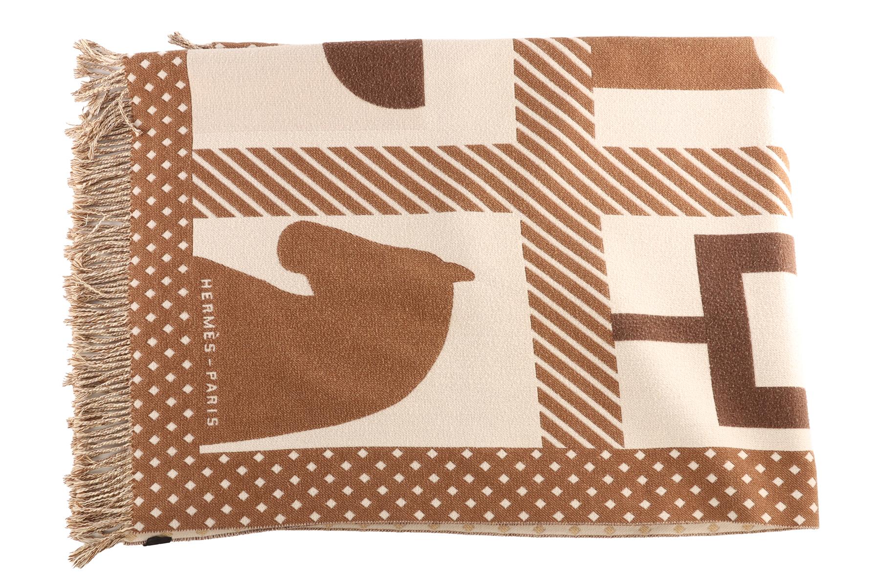 HERMÈS BEIGE LES OBJETS DU FAUBOURG BLANKET - Image 5