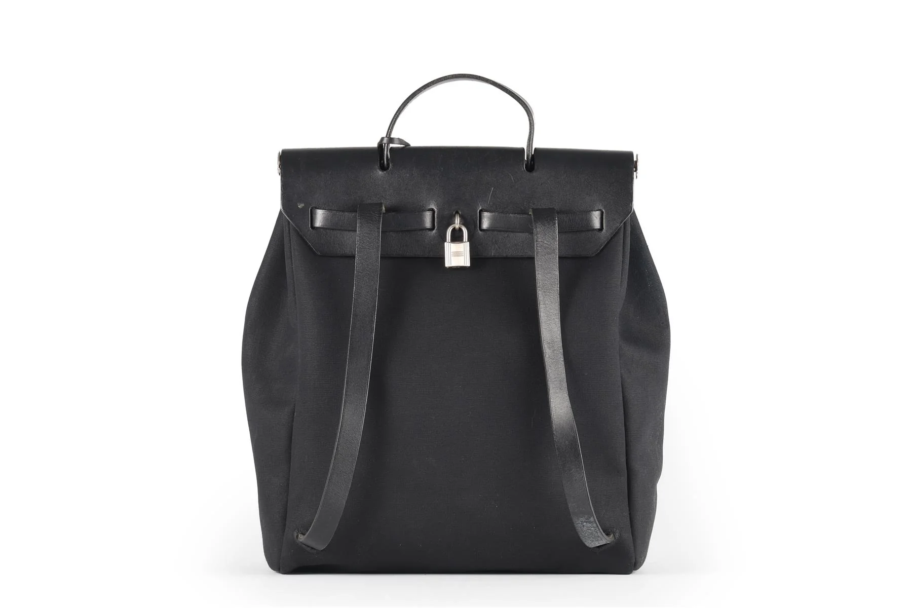 HERMÈS BLACK 2001 HERBAG 2 IN 1 CANVAS AND LEATHER BACKPACK - Image 6