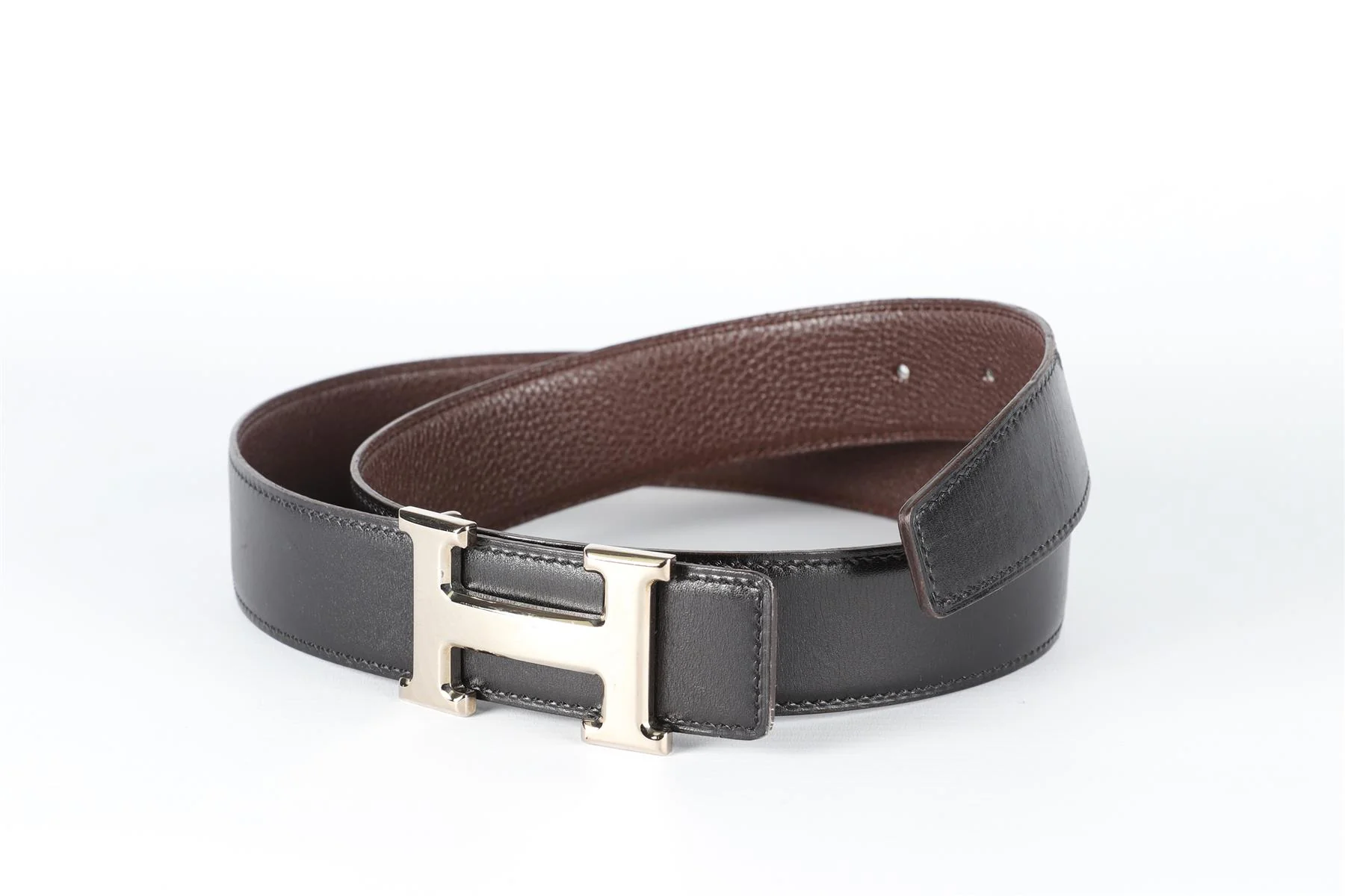 HERMÈS BLACK 2008 CONSTANCE H 32MM LEATHER WAIST BELT 80 CM - Image 3
