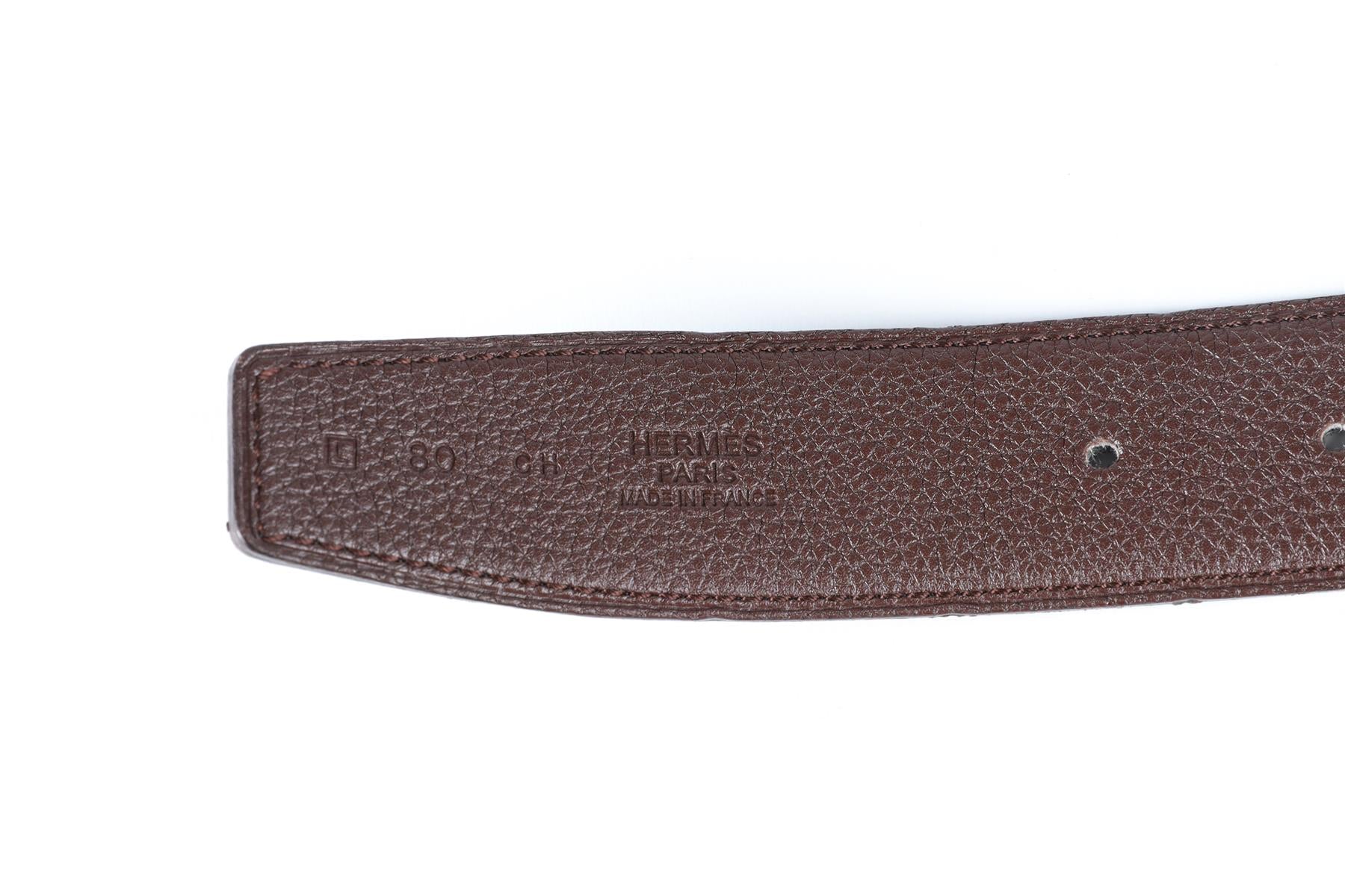HERMÈS BLACK 2008 CONSTANCE H 32MM LEATHER WAIST BELT 80 CM - Image 6