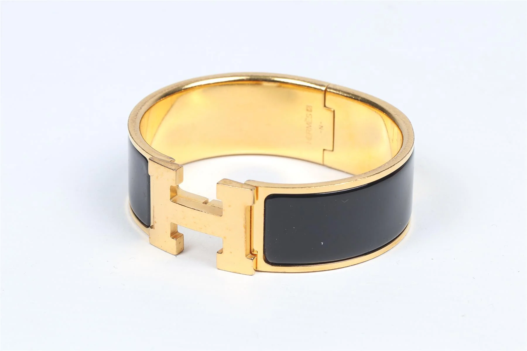 HERMÈS BLACK 2010 CLIC CLAC H 20 MM ENAMEL BRACELET 16 CM - Image 3