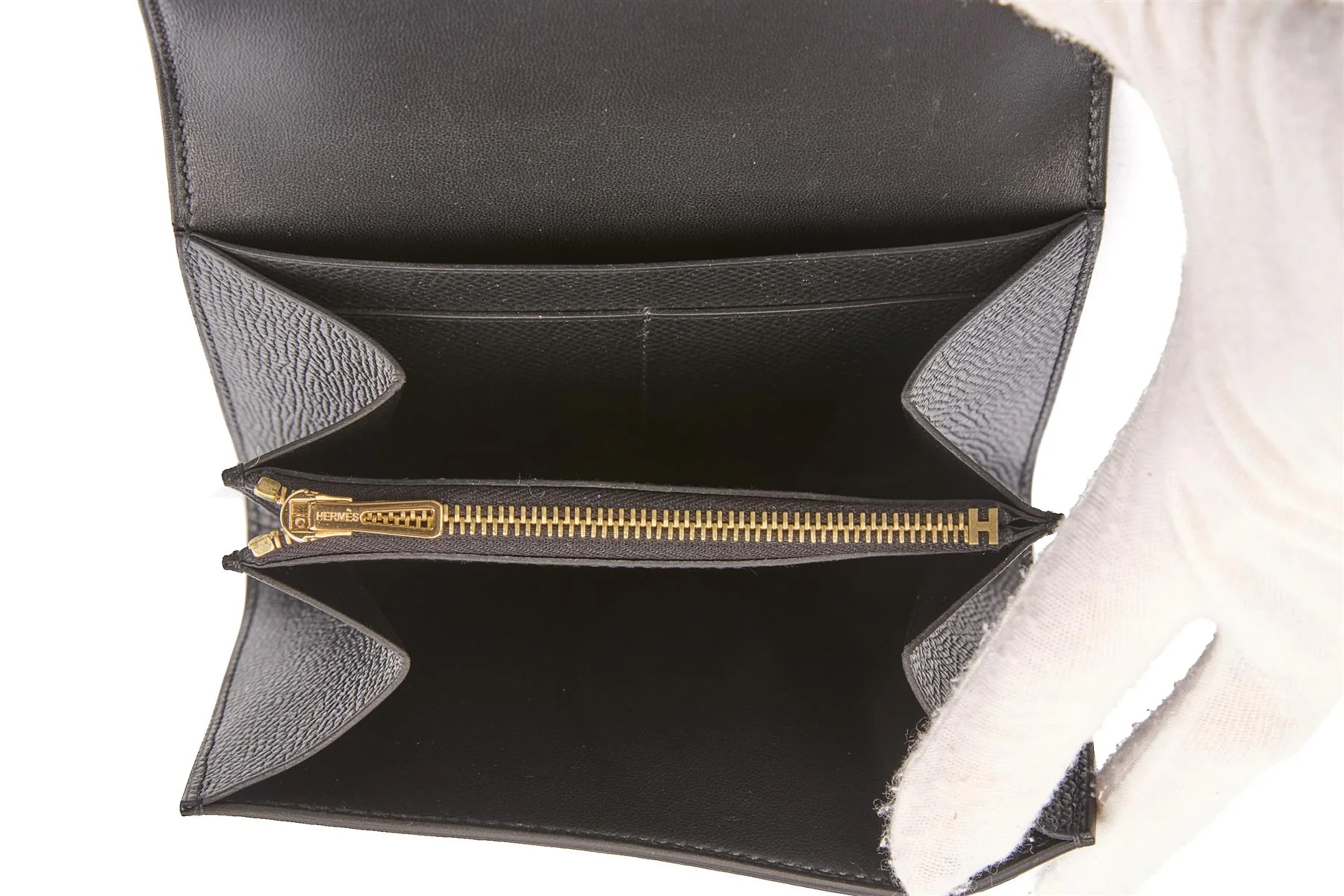 HERMÈS BLACK 2020 CONSTANCE COMPACT EPSOM LEATHER WALLET - Image 12