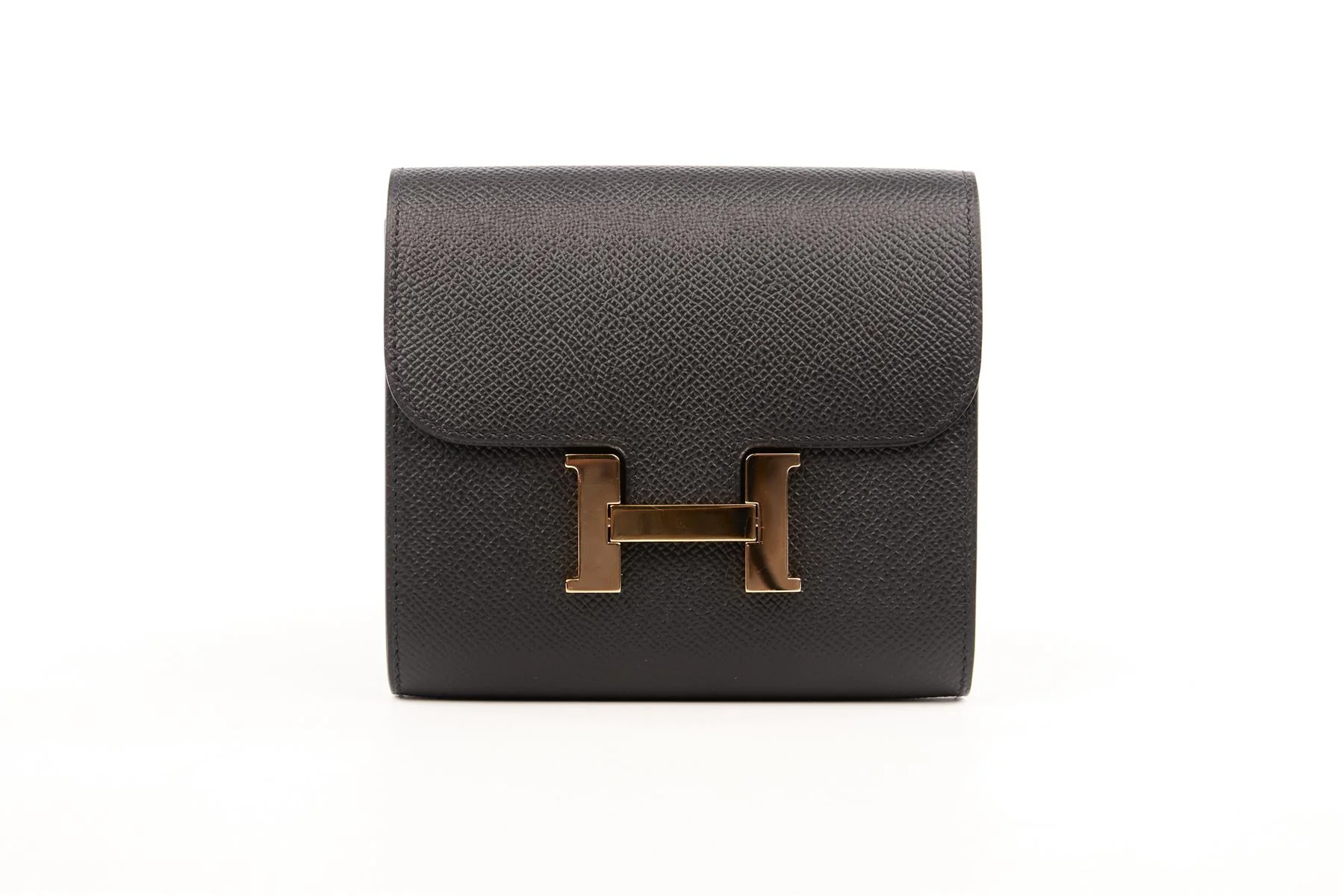 HERMÈS BLACK 2020 CONSTANCE COMPACT EPSOM LEATHER WALLET - Image 2