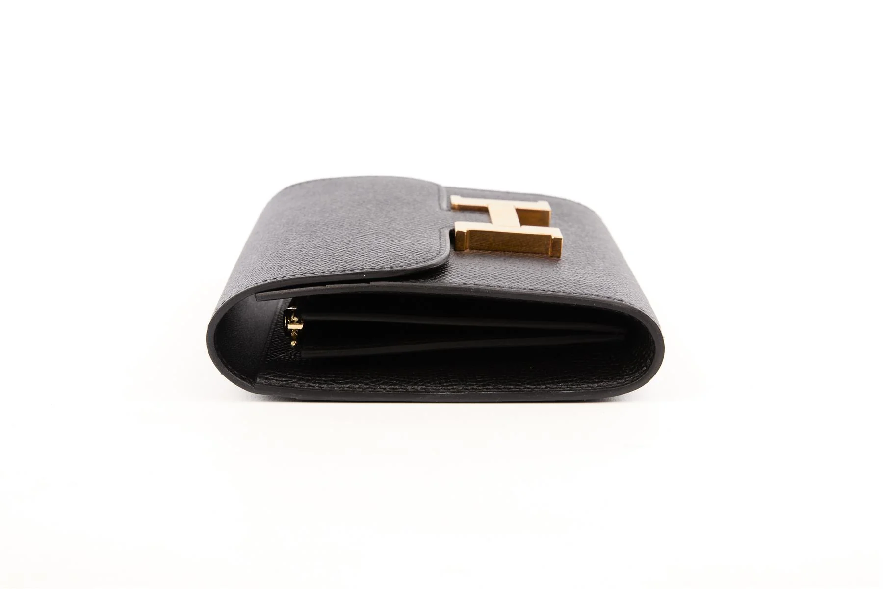 HERMÈS BLACK 2020 CONSTANCE COMPACT EPSOM LEATHER WALLET - Image 4