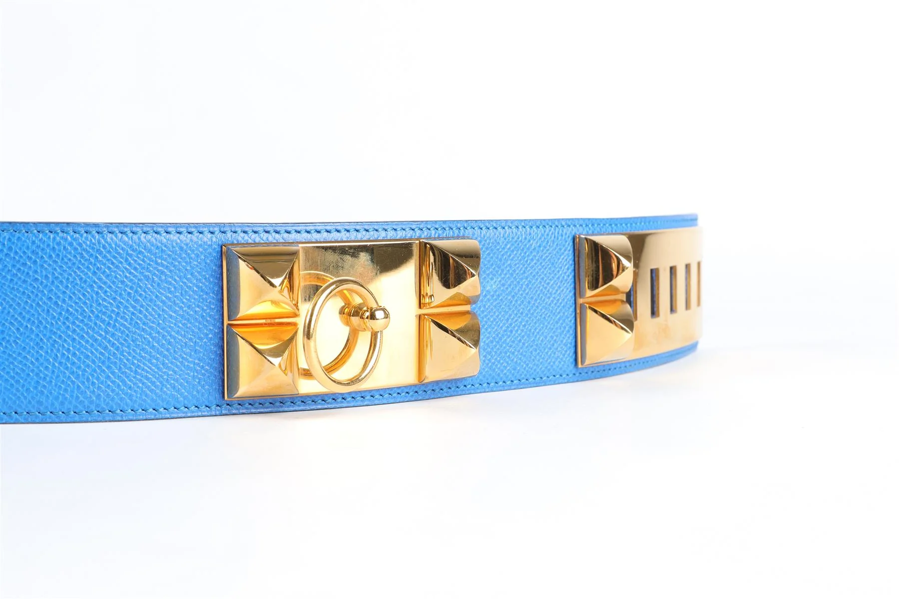 HERMÈS BLUE 1992 COLLIER DE CHIEN EPSOM LEATHER WAIST BELT - Image 3