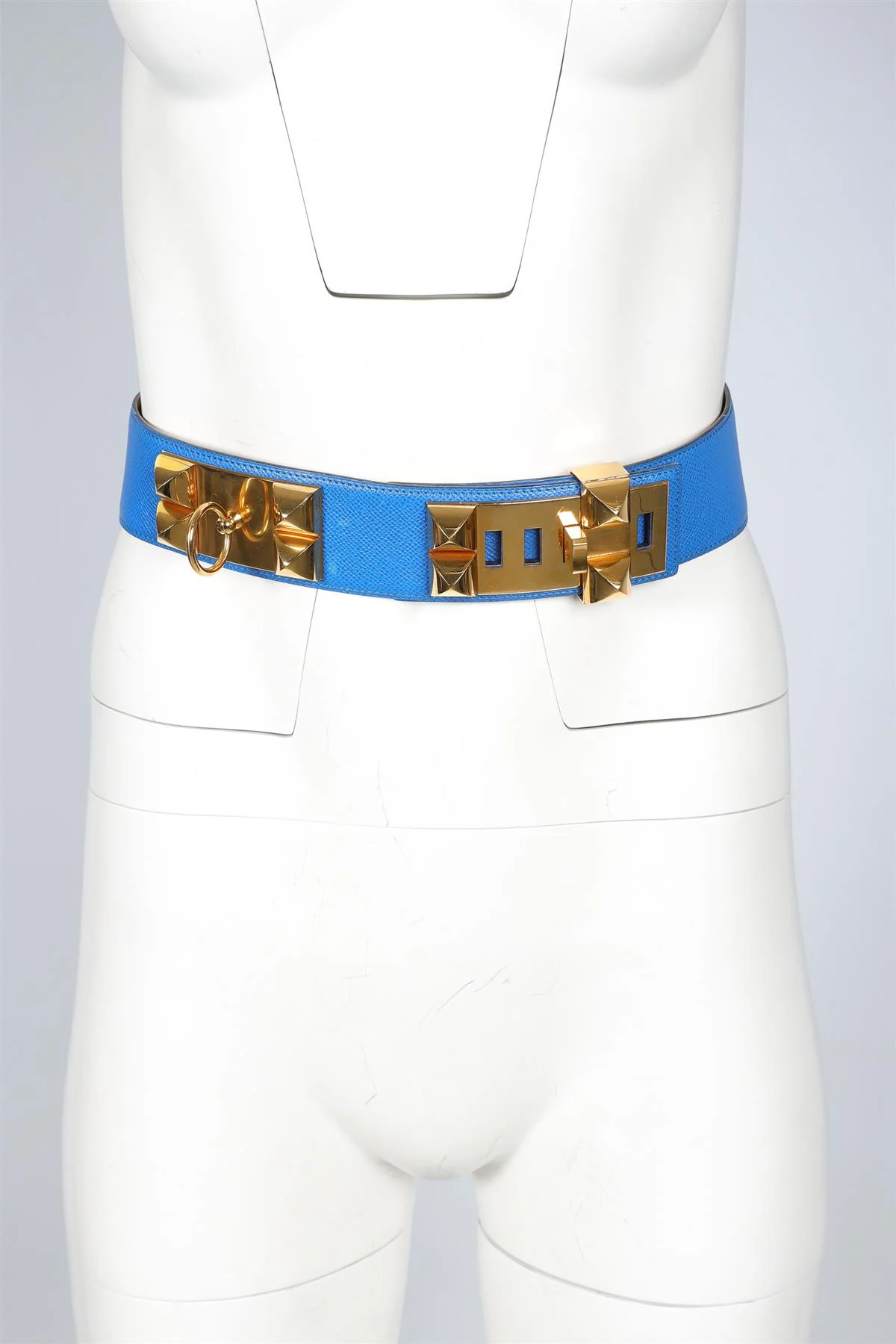 HERMÈS BLUE 1992 COLLIER DE CHIEN EPSOM LEATHER WAIST BELT - Image 8