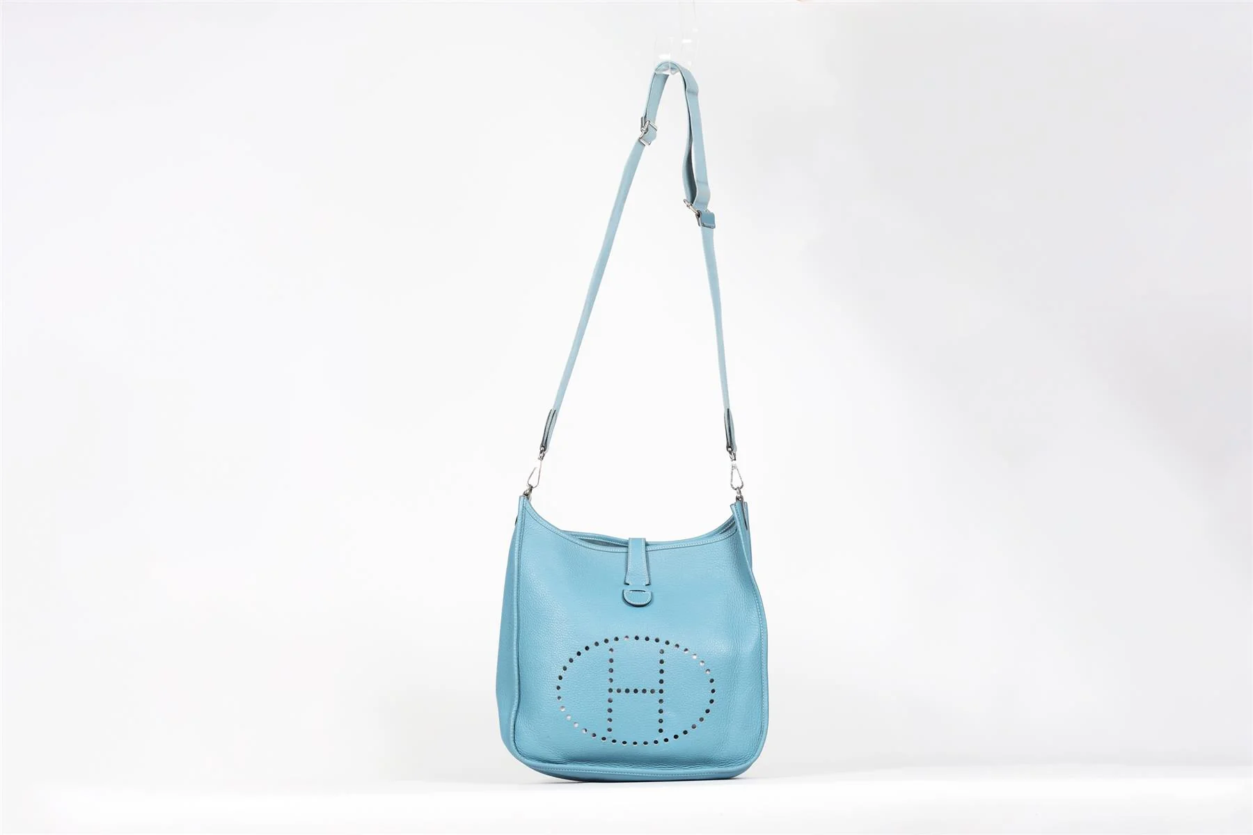HERMÈS BLUE 2011 EVELYNE 33CM CLEMENCE LEATHER SHOULDER BAG - Image 3