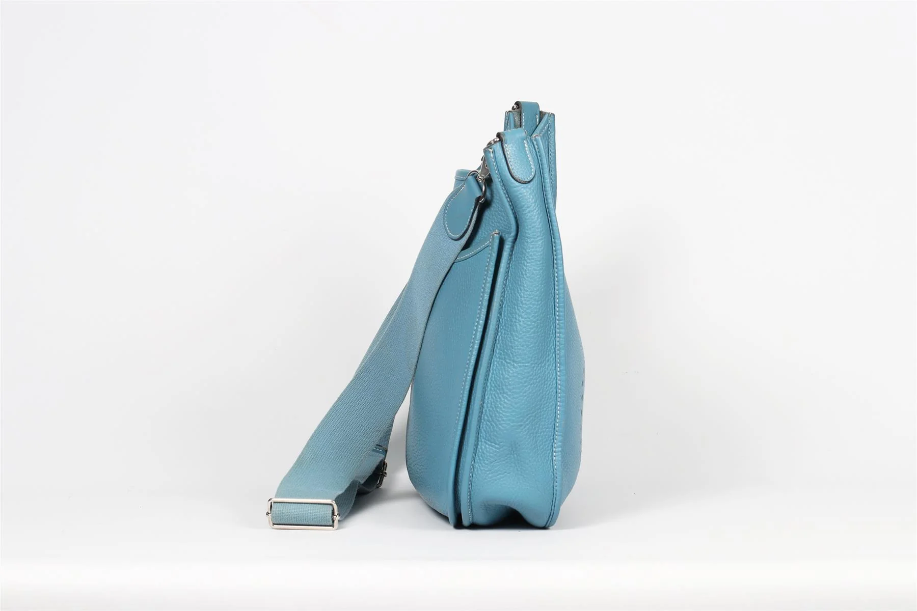 HERMÈS BLUE 2011 EVELYNE 33CM CLEMENCE LEATHER SHOULDER BAG - Image 5