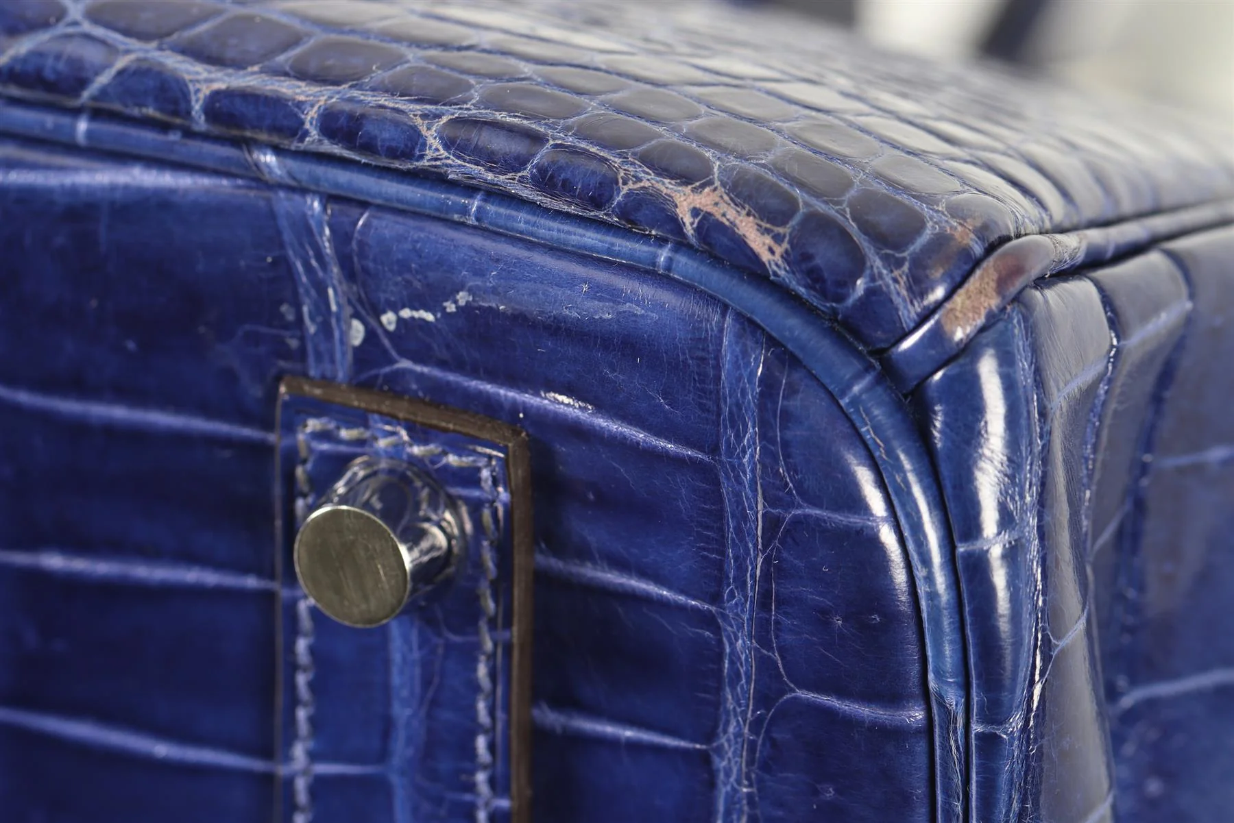 HERMÈS BLUE 2012 BIRKIN 35CM POROSUS CROCODILE LEATHER BAG IN ROYAL BLUE - Image 11