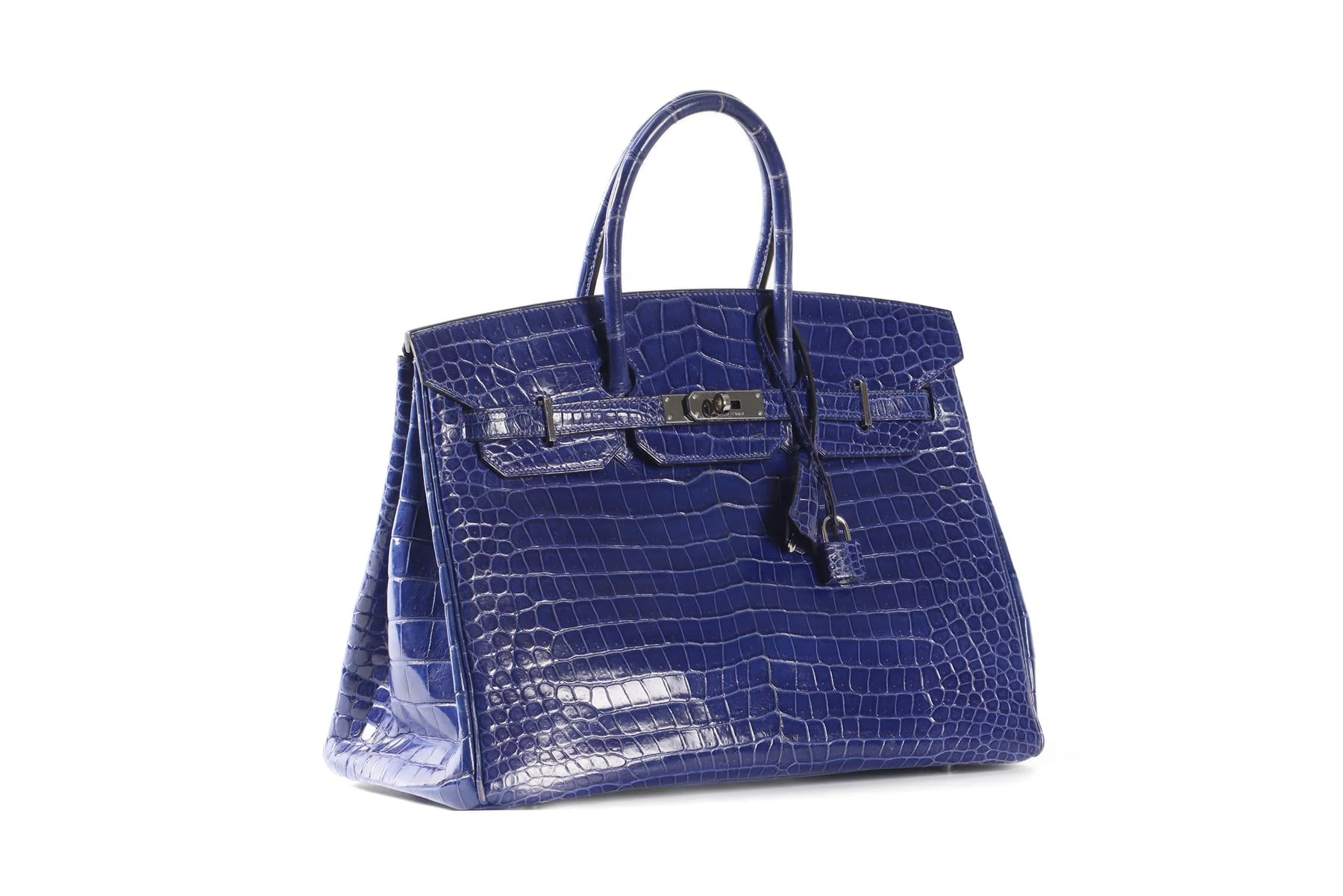 HERMÈS BLUE 2012 BIRKIN 35CM POROSUS CROCODILE LEATHER BAG IN ROYAL BLUE - Image 3