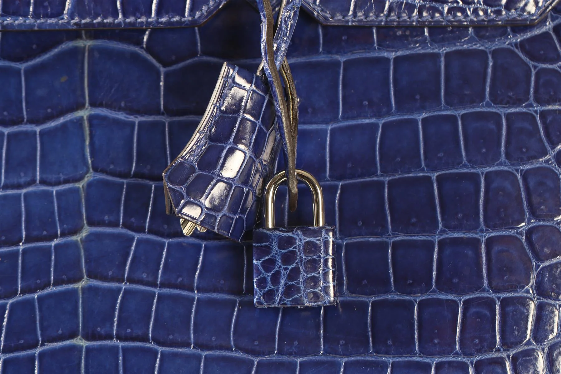 HERMÈS BLUE 2012 BIRKIN 35CM POROSUS CROCODILE LEATHER BAG IN ROYAL BLUE - Image 9