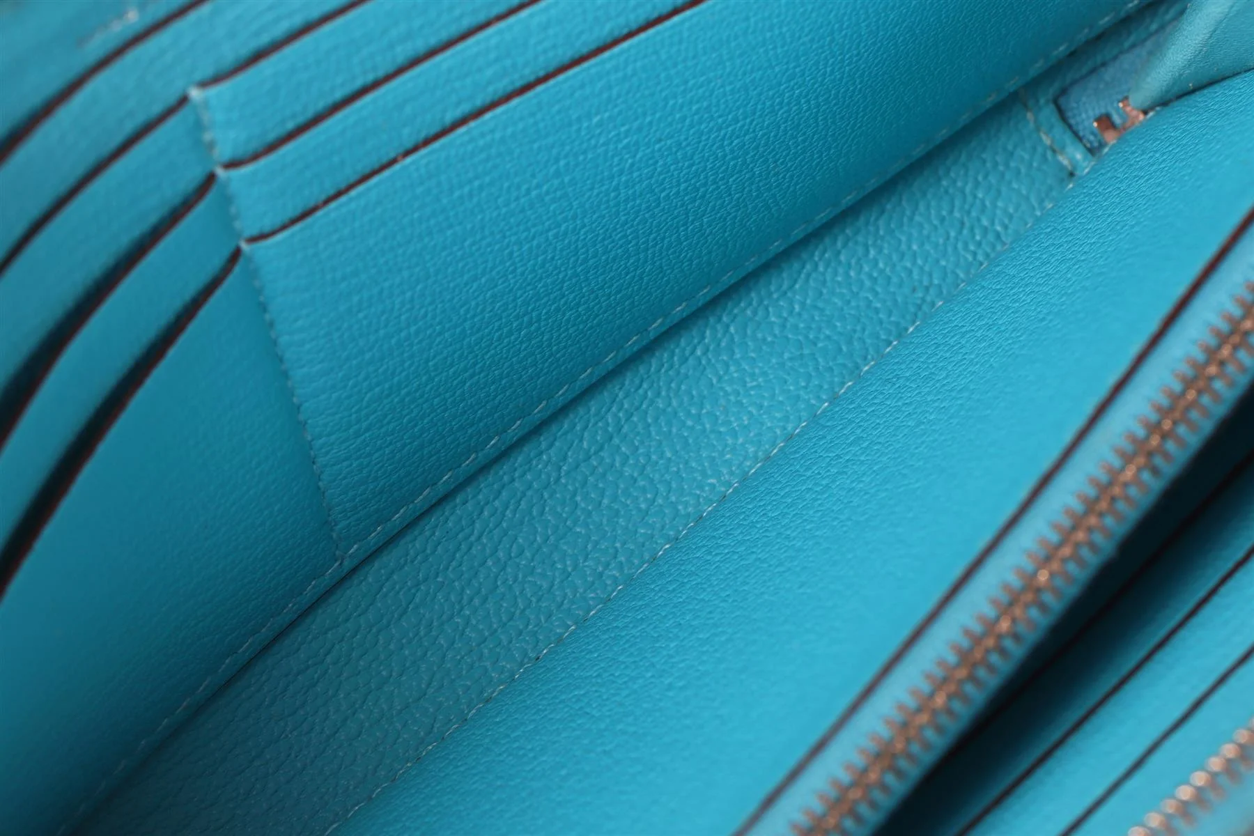 HERMÈS BLUE 2015 AZAP CLASSIC EVERGRAIN LEATHER WALLET - Image 10
