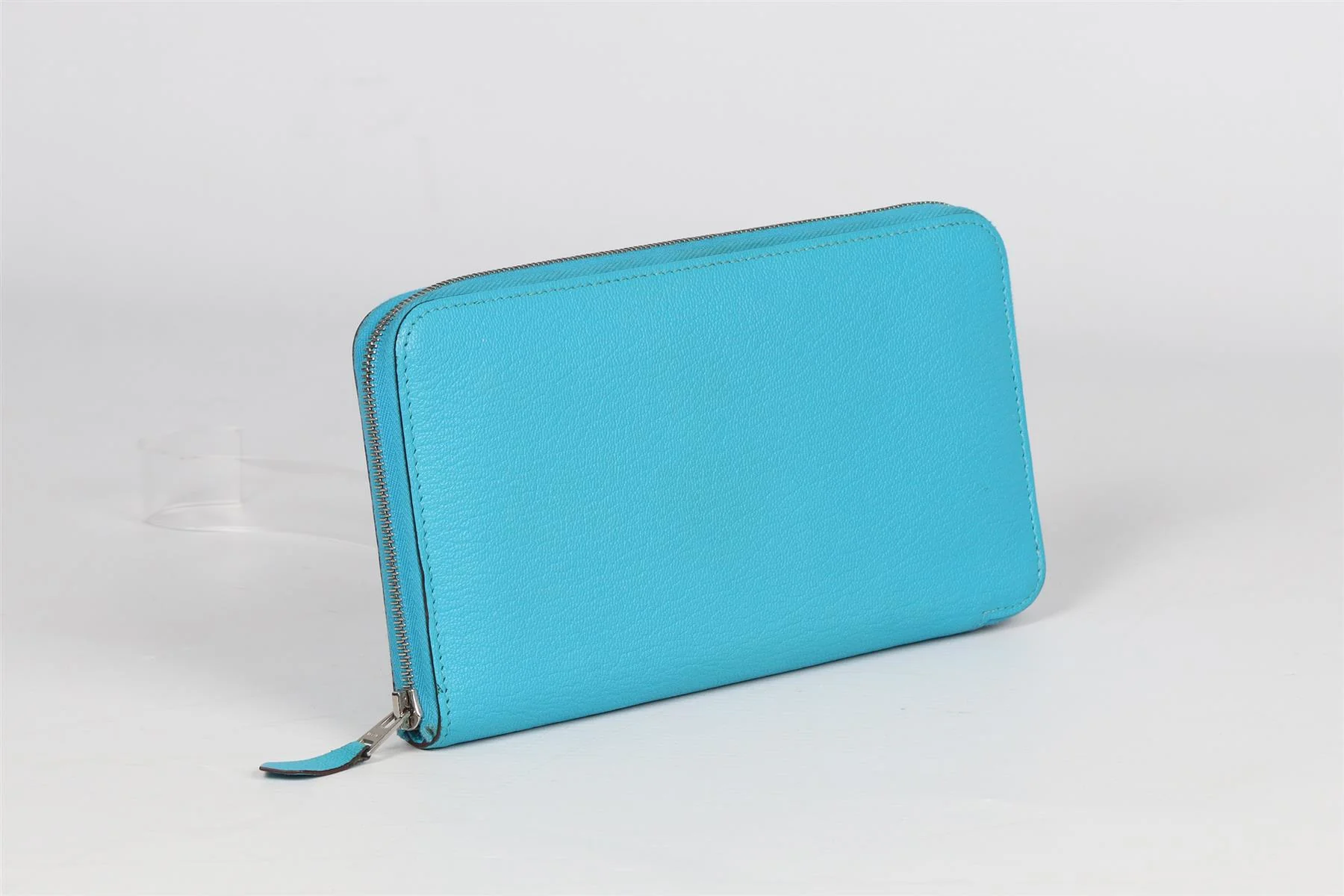 HERMÈS BLUE 2015 AZAP CLASSIC EVERGRAIN LEATHER WALLET - Image 3