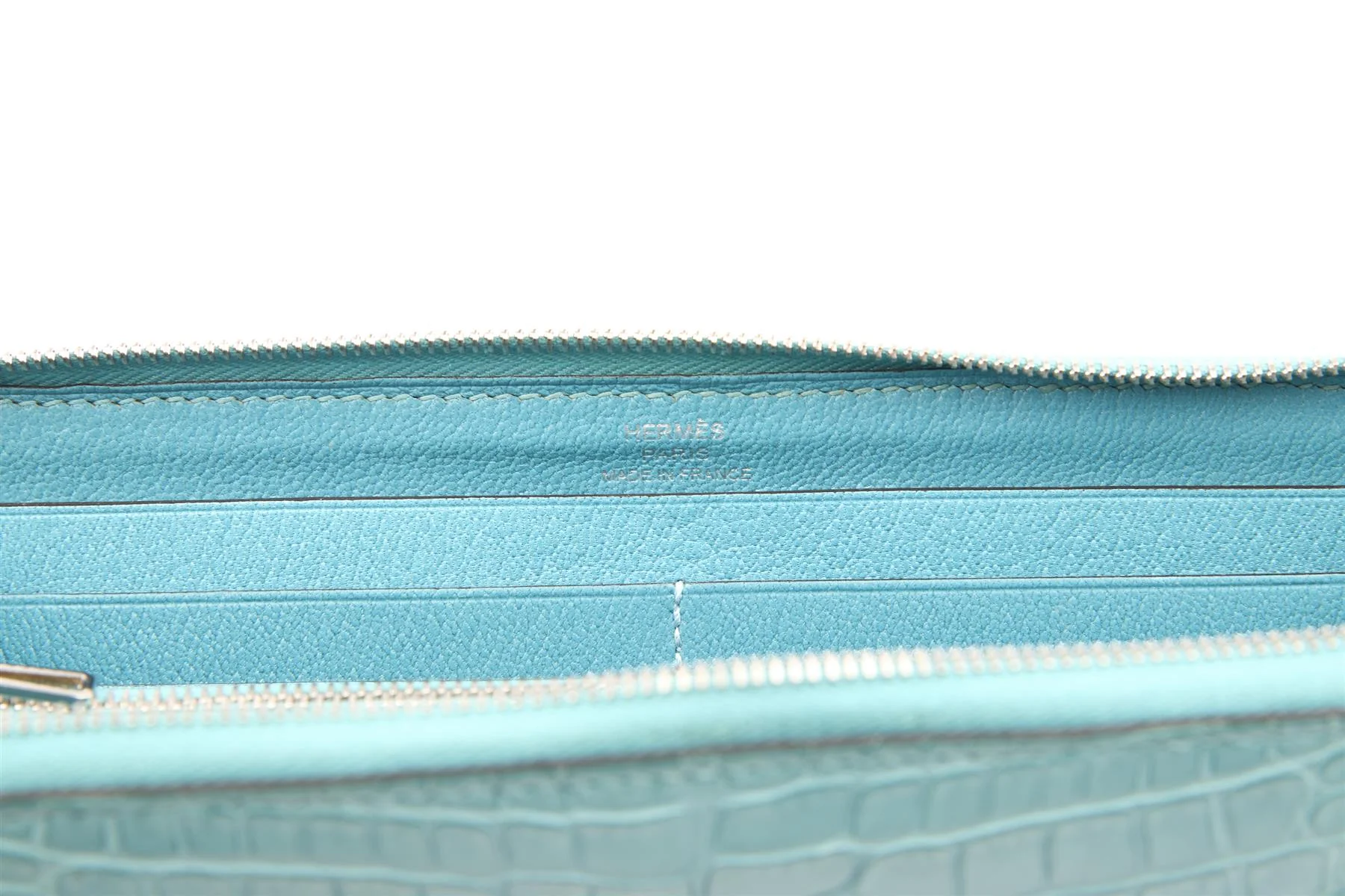 HERMÈS BLUE 2015 AZAP CLASSIC MATTE ALLIGATOR MISSISSIPPIENSIS WALLET - Image 10