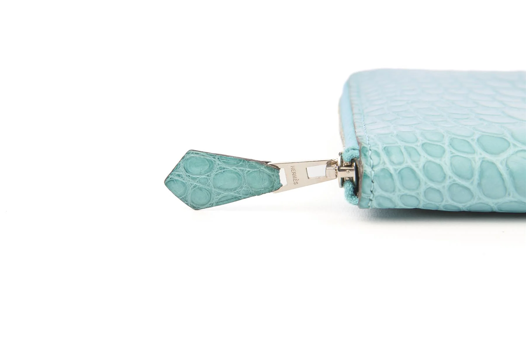 HERMÈS BLUE 2015 AZAP CLASSIC MATTE ALLIGATOR MISSISSIPPIENSIS WALLET - Image 8