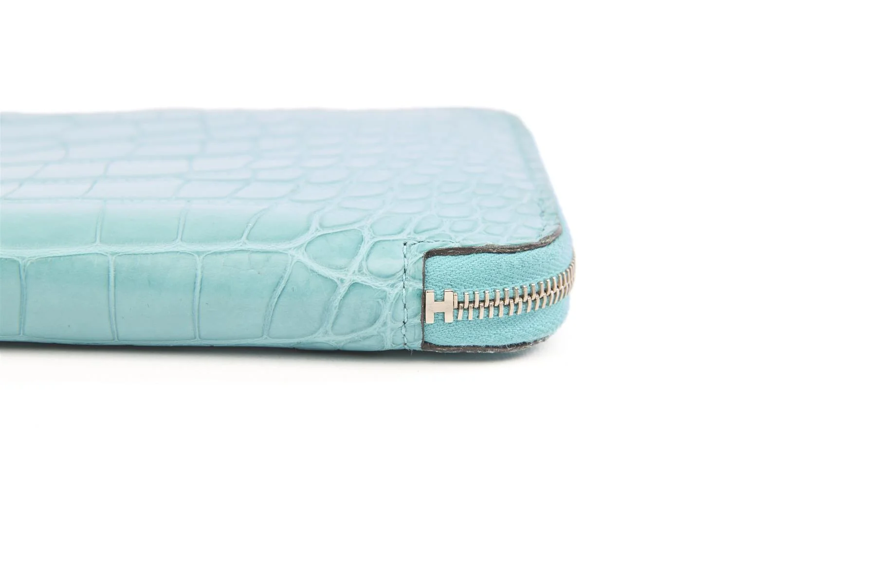 HERMÈS BLUE 2015 AZAP CLASSIC MATTE ALLIGATOR MISSISSIPPIENSIS WALLET - Image 9