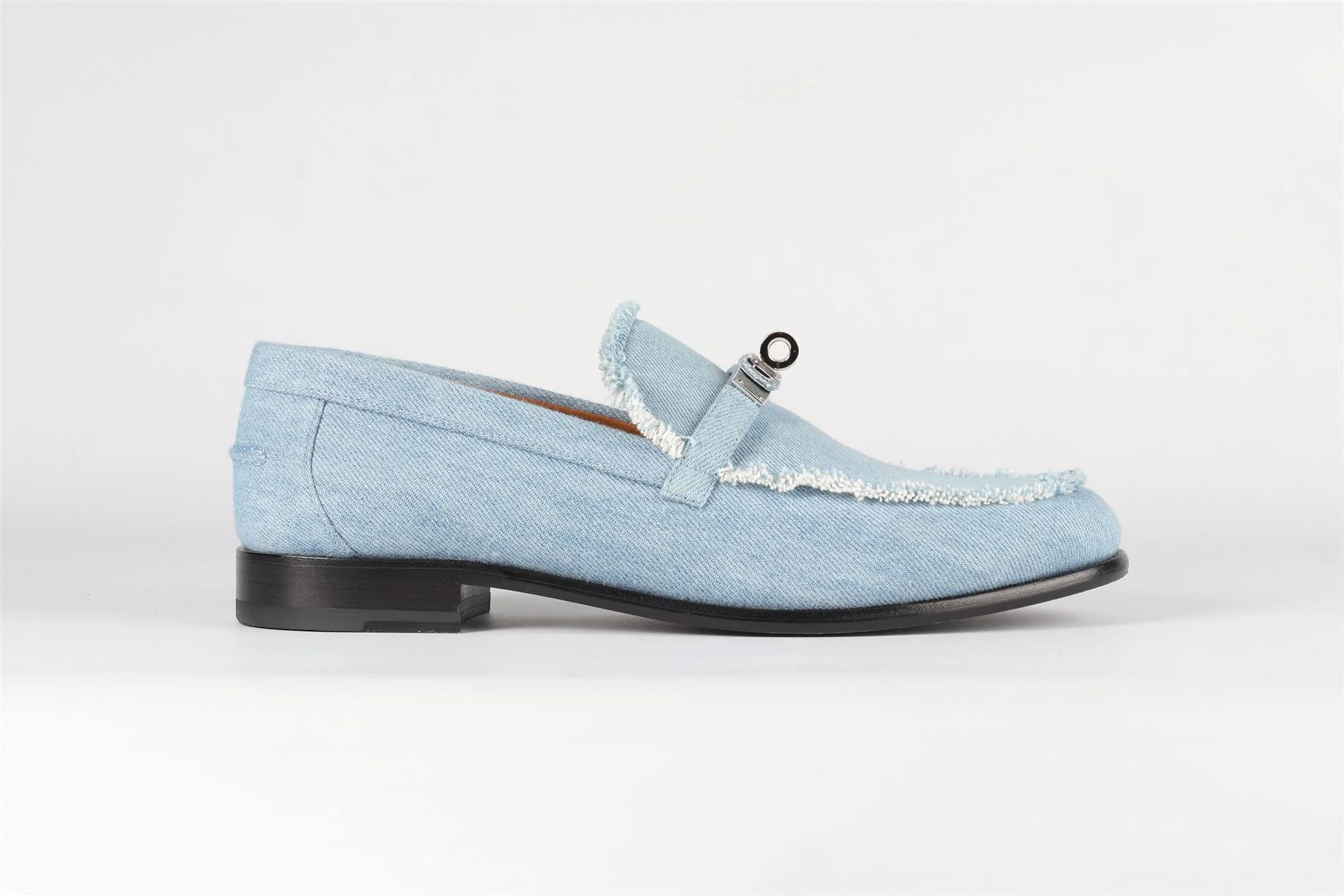 HERMÈS BLUE DESTIN DENIM LOAFERS EU 40, UK 7, US 10 - Image 2