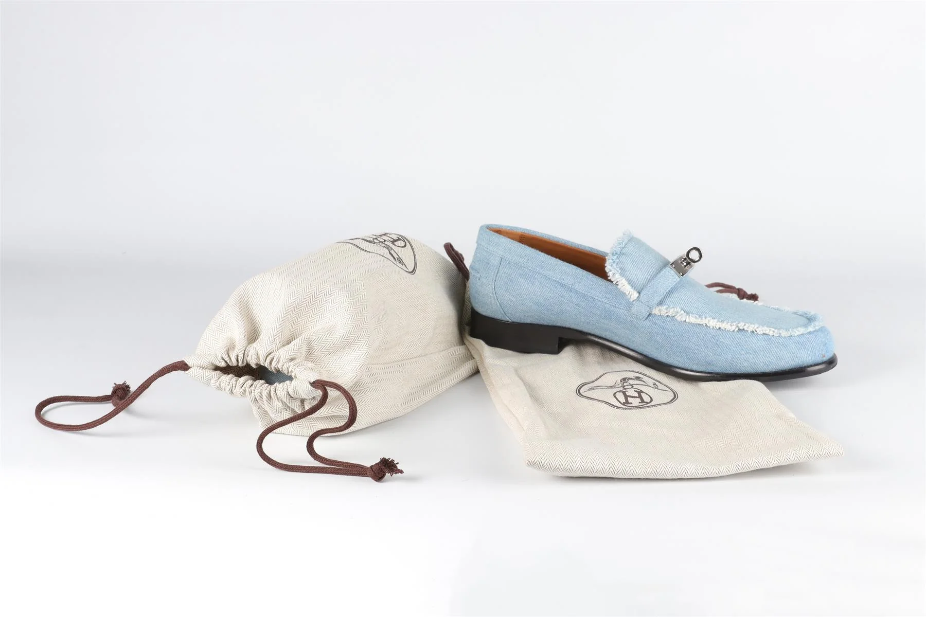 HERMÈS BLUE DESTIN DENIM LOAFERS EU 40, UK 7, US 10 - Image 7