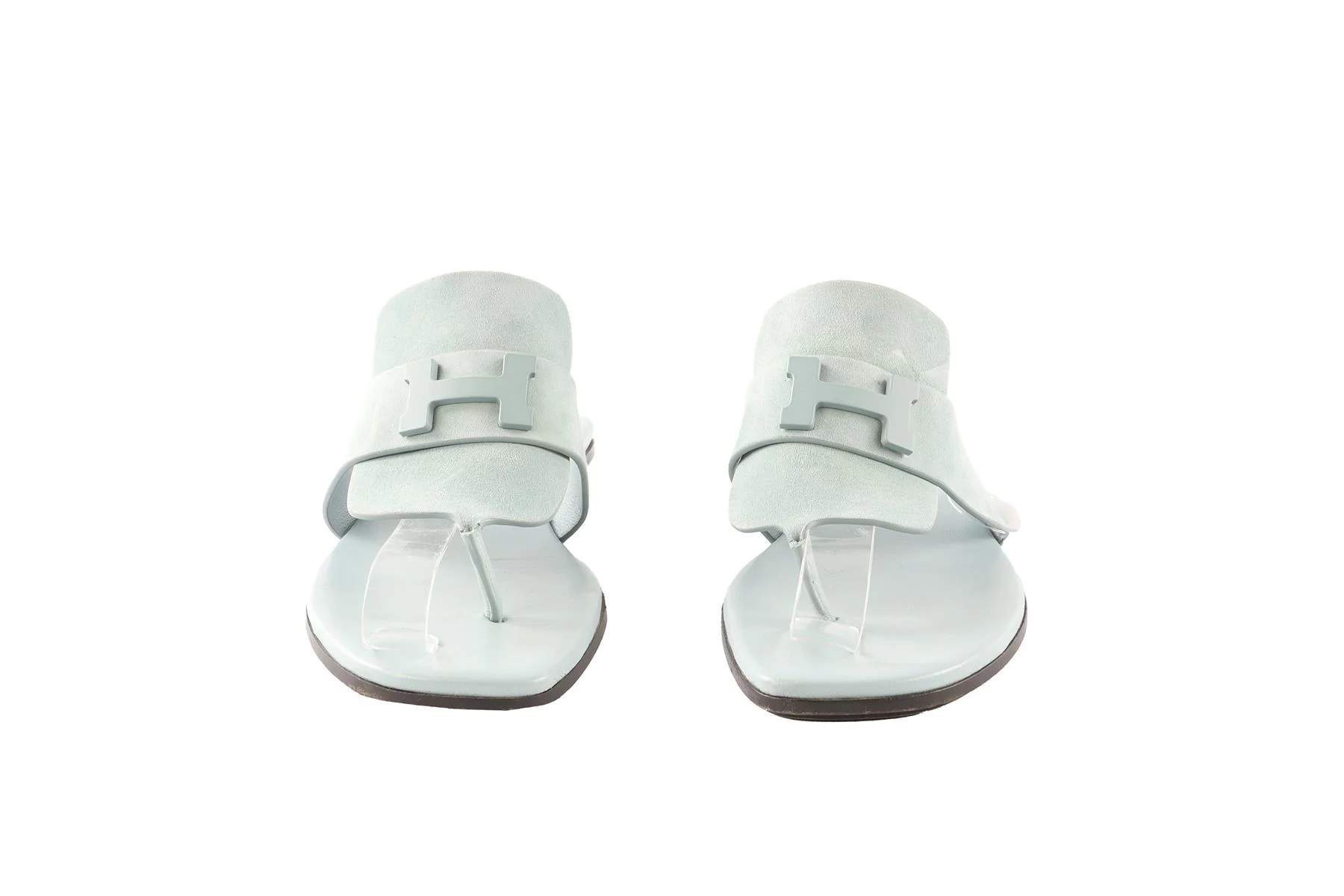HERMÈS BLUE GALERIE SUEDE SANDALS EU 36 UK 3 US 6 - Image 3