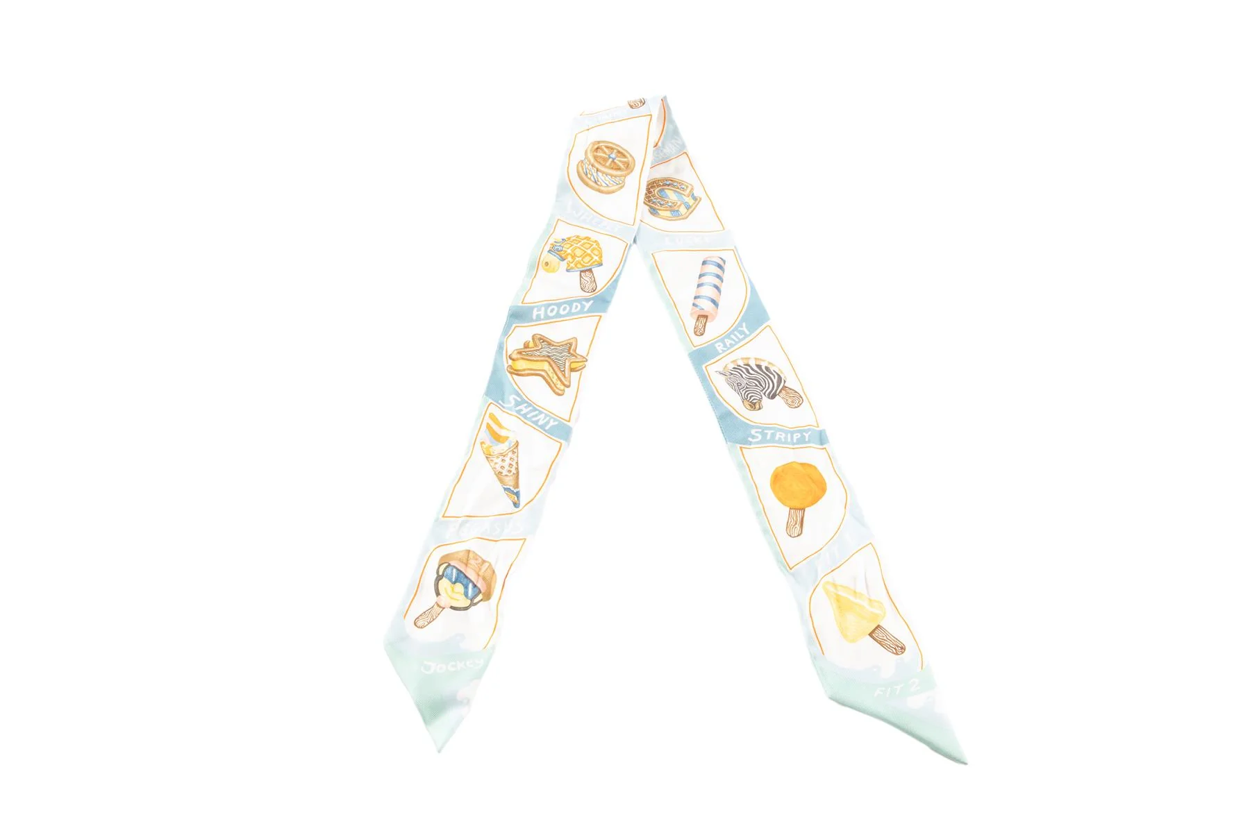 HERMÈS BLUE TWILLY 86 SILK SCARF - Image 2