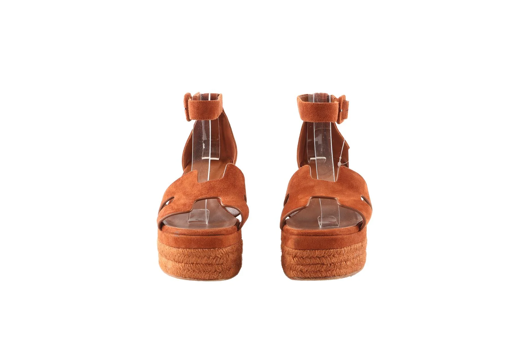 HERMÈS BROWN ELDA SUEDE ESPADRILLE WEDGES EU 36 UK 3 US 6 - Image 3