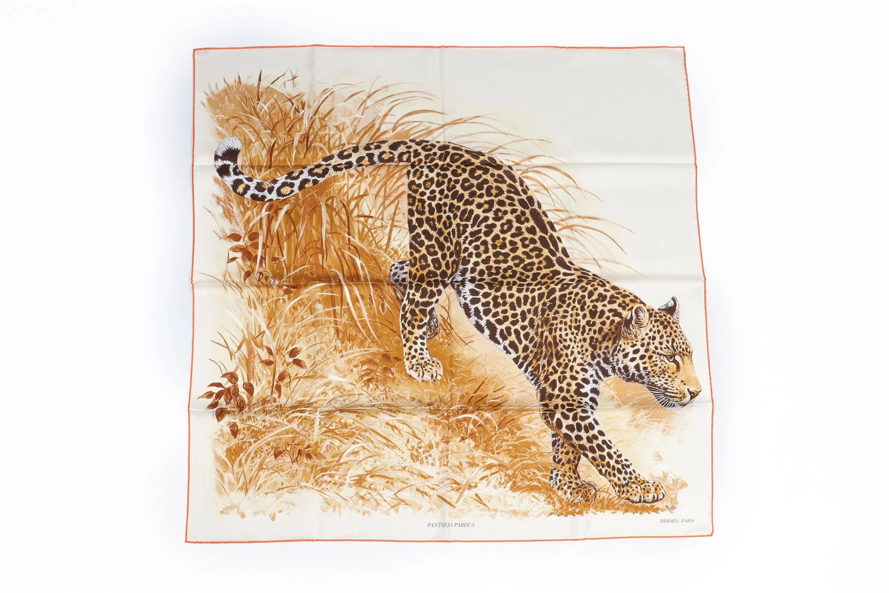 HERMÈS BROWN PANTHERA PARDUS SILK SCARF ONE SIZE - Image 3