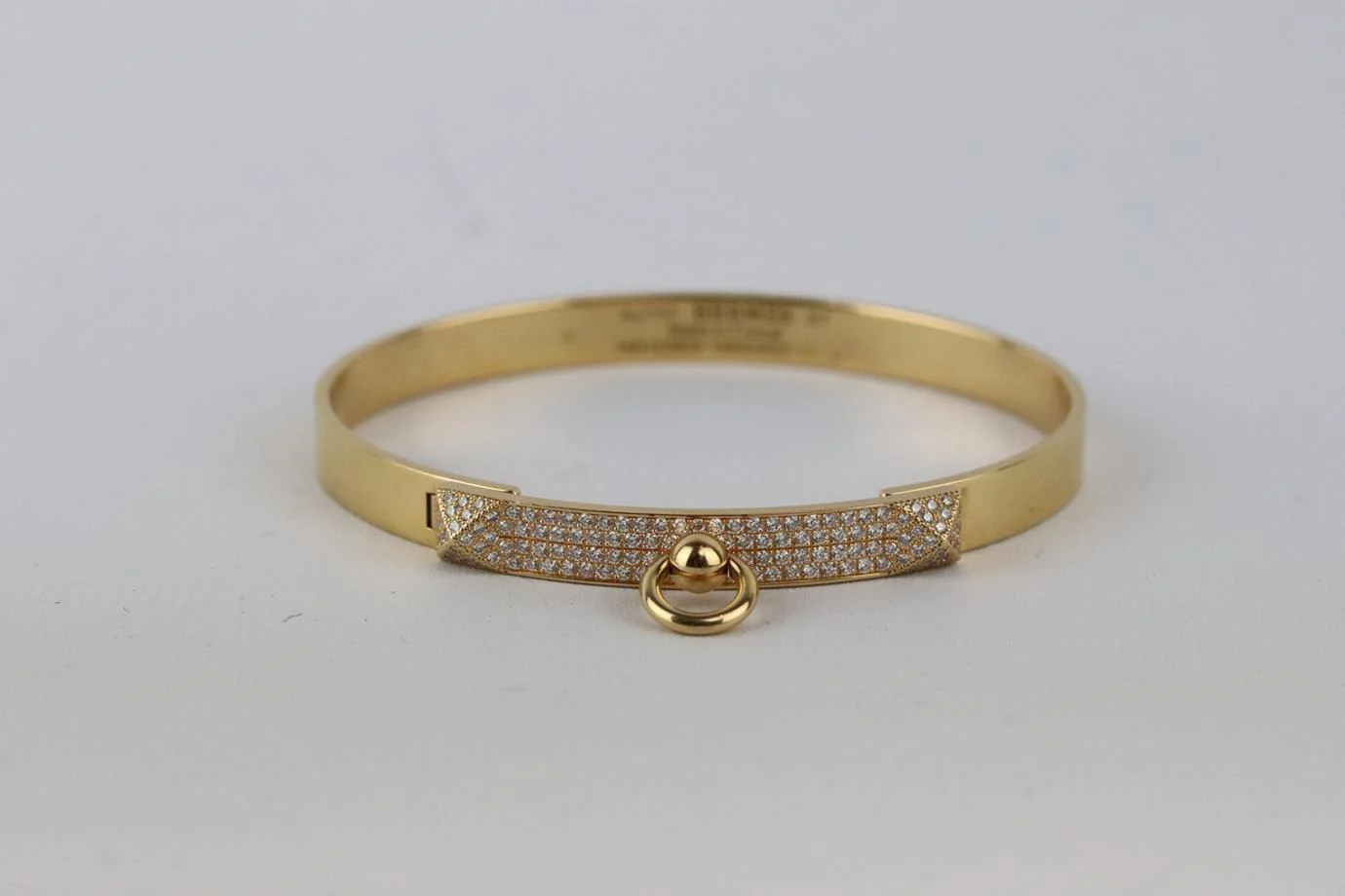 HERMÈS COLLIER DE CHIEN SMALL 18K YELLOW GOLD DIAMOND BRACELET - Image 3