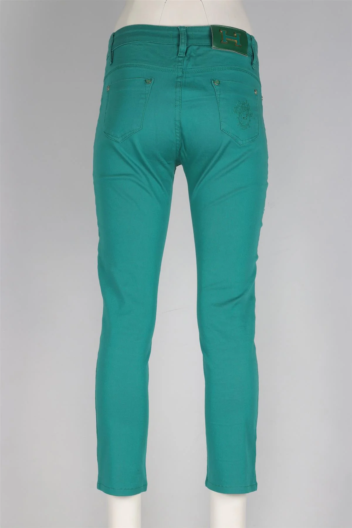 HERMÈS GREEN HIGH RISE SKINNY JEANS W31 UK 12-14 - Image 4