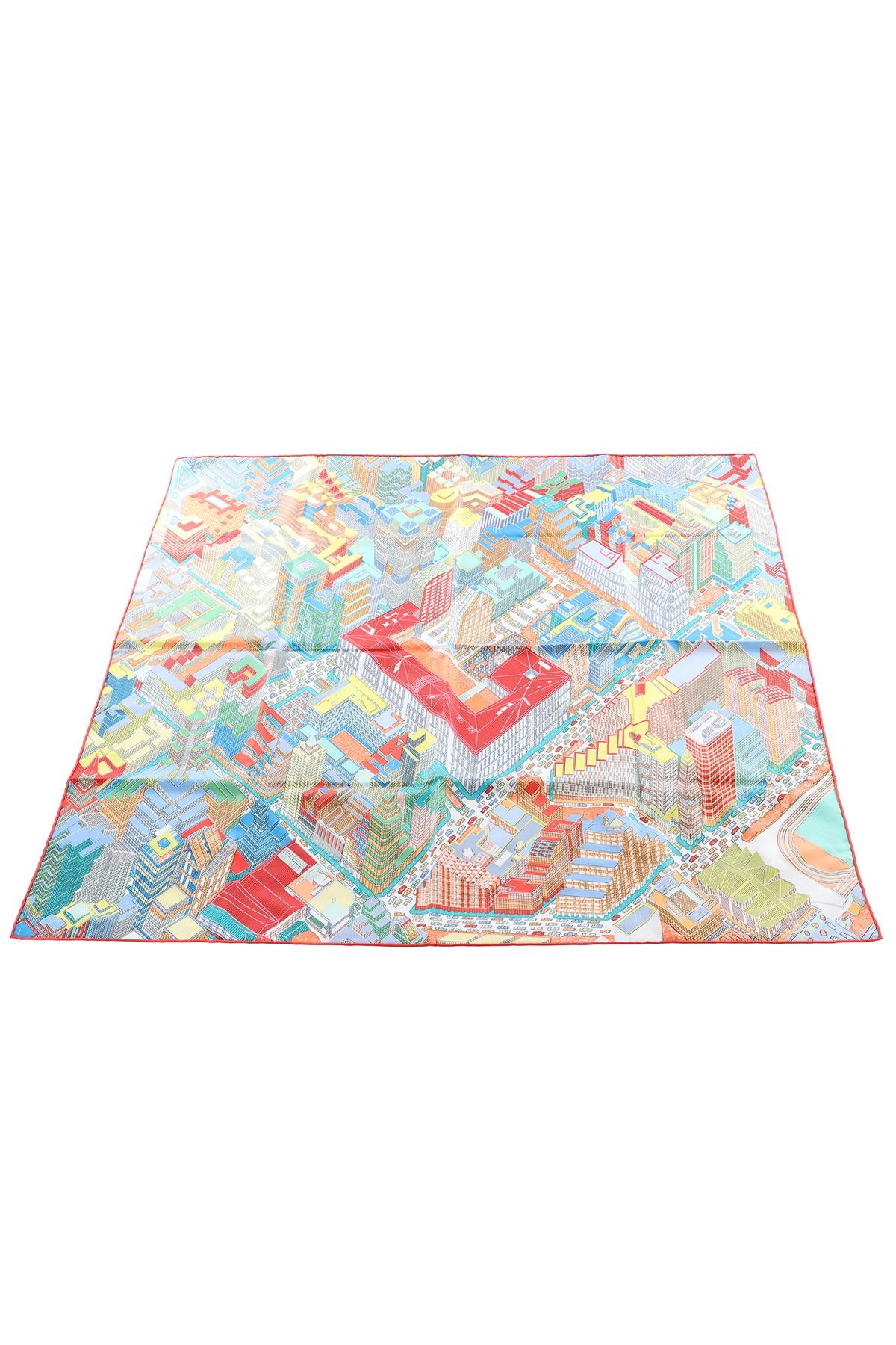 HERMÈS MULTI PANTIN CITY SILK SCARF 90CM