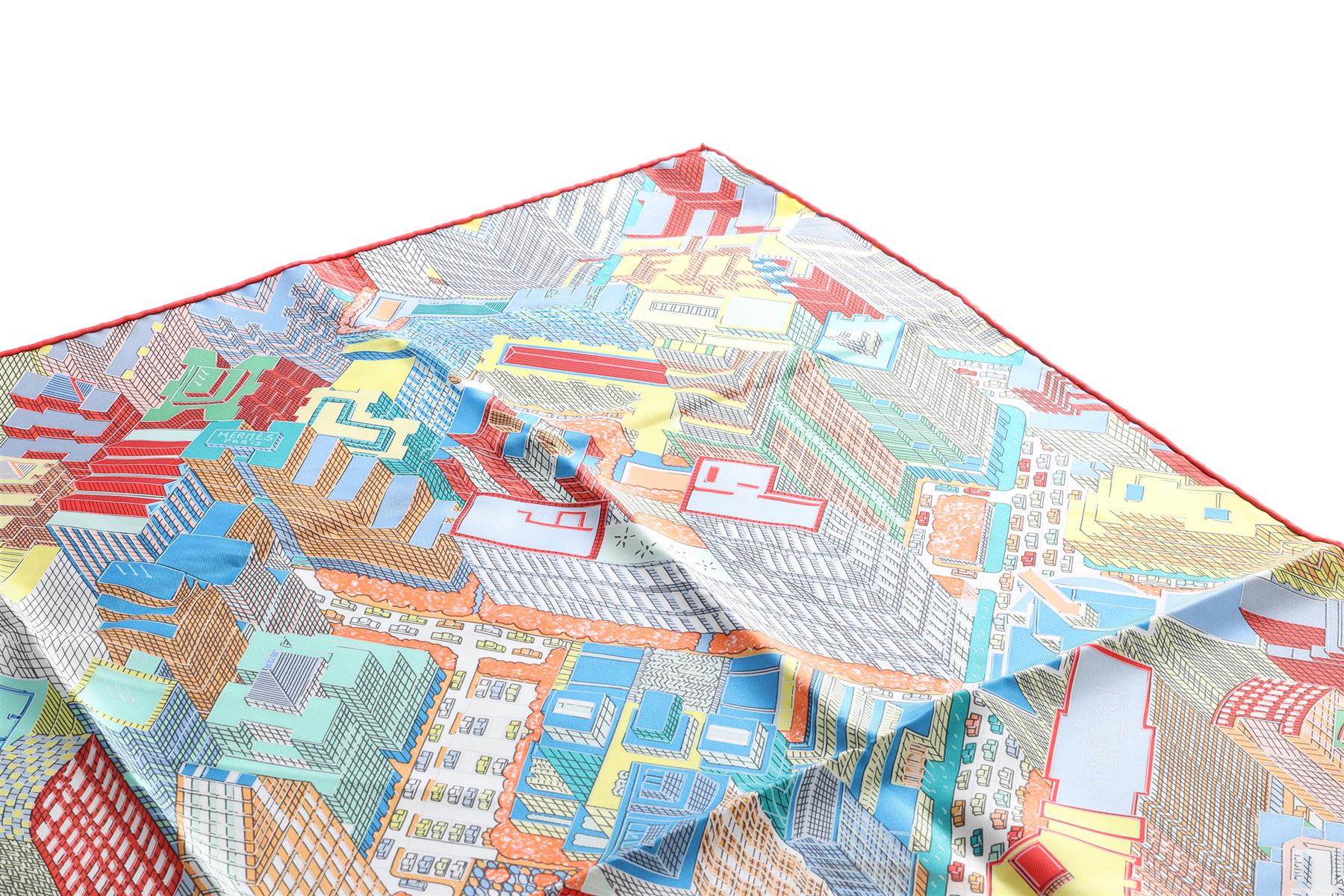HERMÈS MULTI PANTIN CITY SILK SCARF 90CM - Image 3