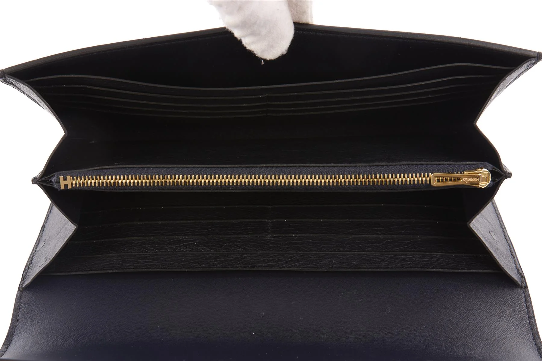 HERMÈS NAVY 2018 CONSTANCE LONG OSTRICH WALLET IN BLEU INDIGO - Image 12