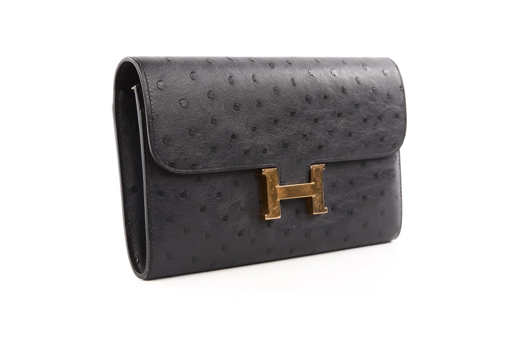 HERMÈS NAVY 2018 CONSTANCE LONG OSTRICH WALLET IN BLEU INDIGO - Image 3