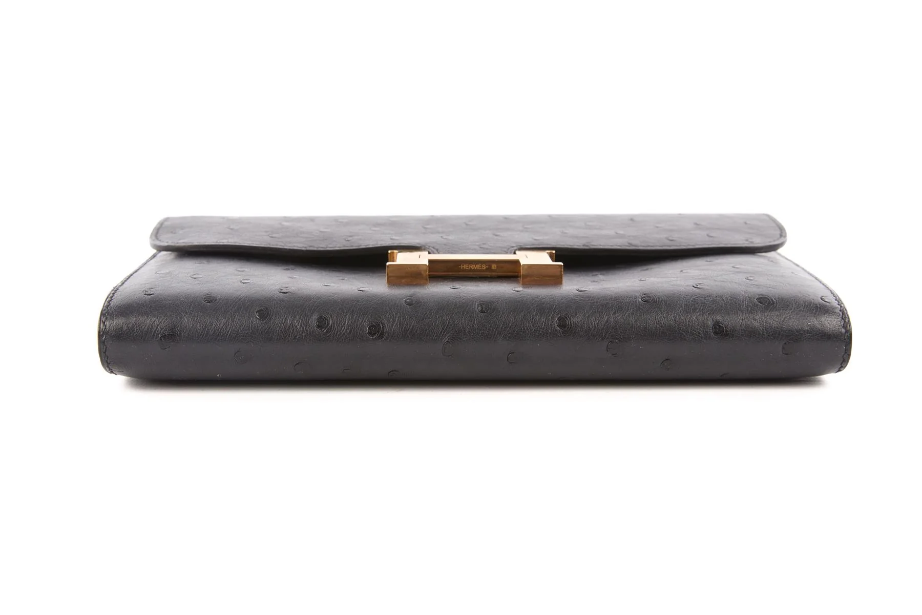 HERMÈS NAVY 2018 CONSTANCE LONG OSTRICH WALLET IN BLEU INDIGO - Image 7