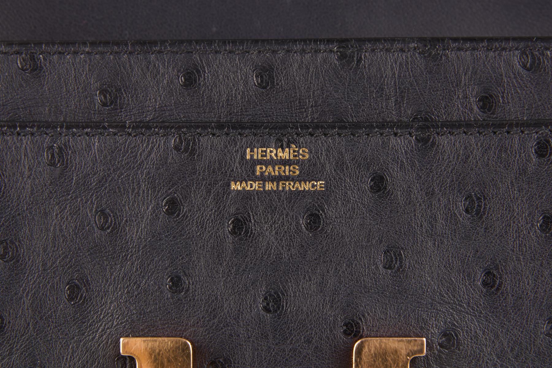 HERMÈS NAVY 2018 CONSTANCE LONG OSTRICH WALLET IN BLEU INDIGO - Image 9