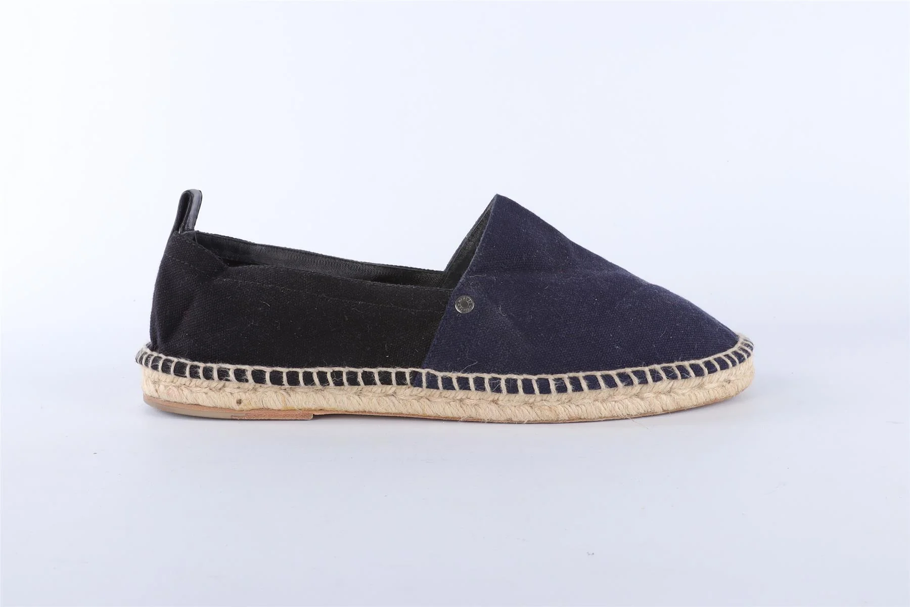 HERMÈS NAVY MEN'S EUSEBIO CANVAS LOAFERS EU 43 UK 9 US 10 - Image 2