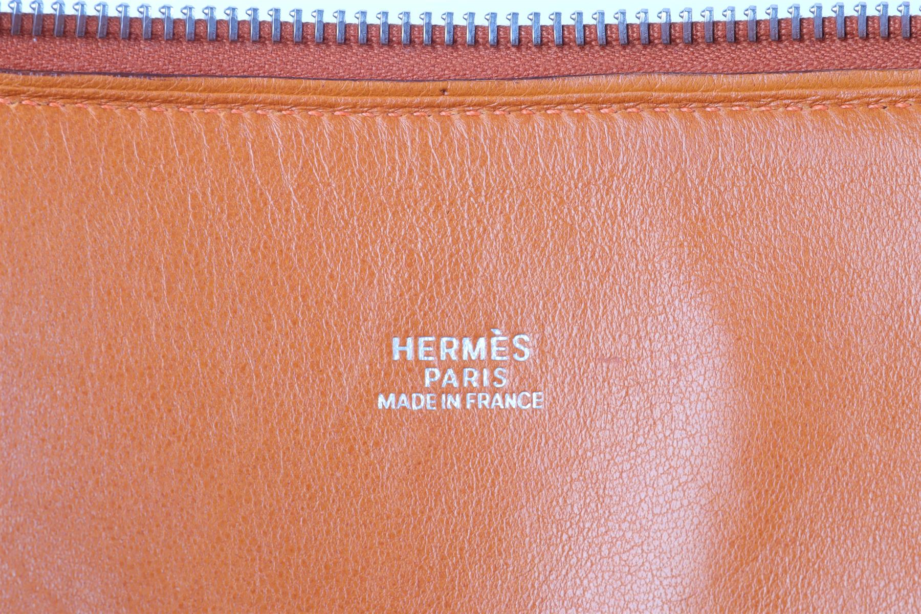 HERMÈS  ORANGE 2005 BOLIDE 35 CM CLEMENCE LEATHER TOTE BAG IN ORANGE - Image 10