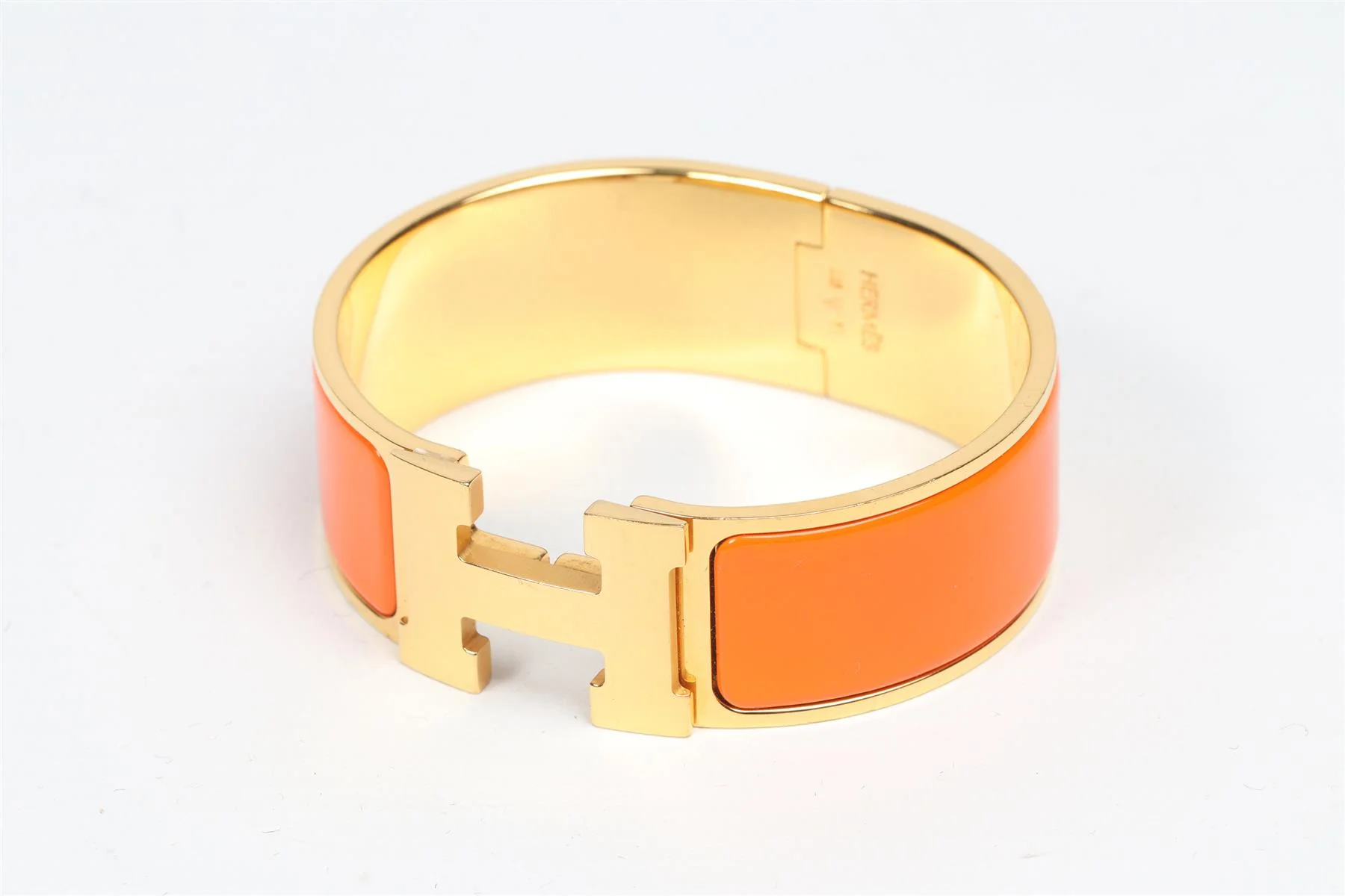 HERMÈS ORANGE 2010 CLIC CLAC H 20 MM ENAMEL BRACELET 16 CM - Image 3