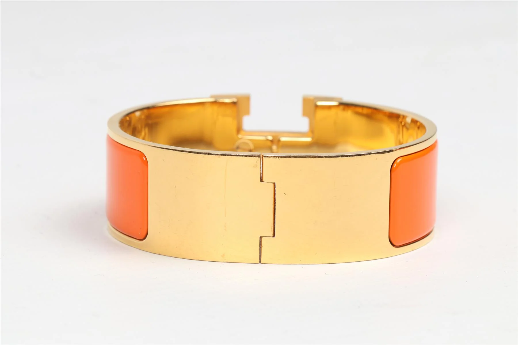 HERMÈS ORANGE 2010 CLIC CLAC H 20 MM ENAMEL BRACELET 16 CM - Image 4