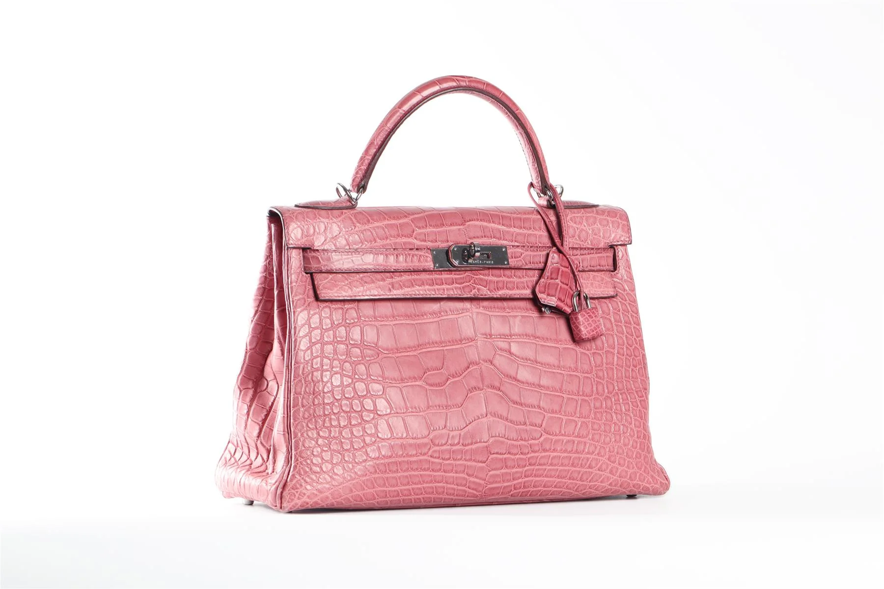 HERMÈS PINK 2011 KELLY RETOURNE 32CM MATTE ALLIGATOR LEATHER BAG - Image 3