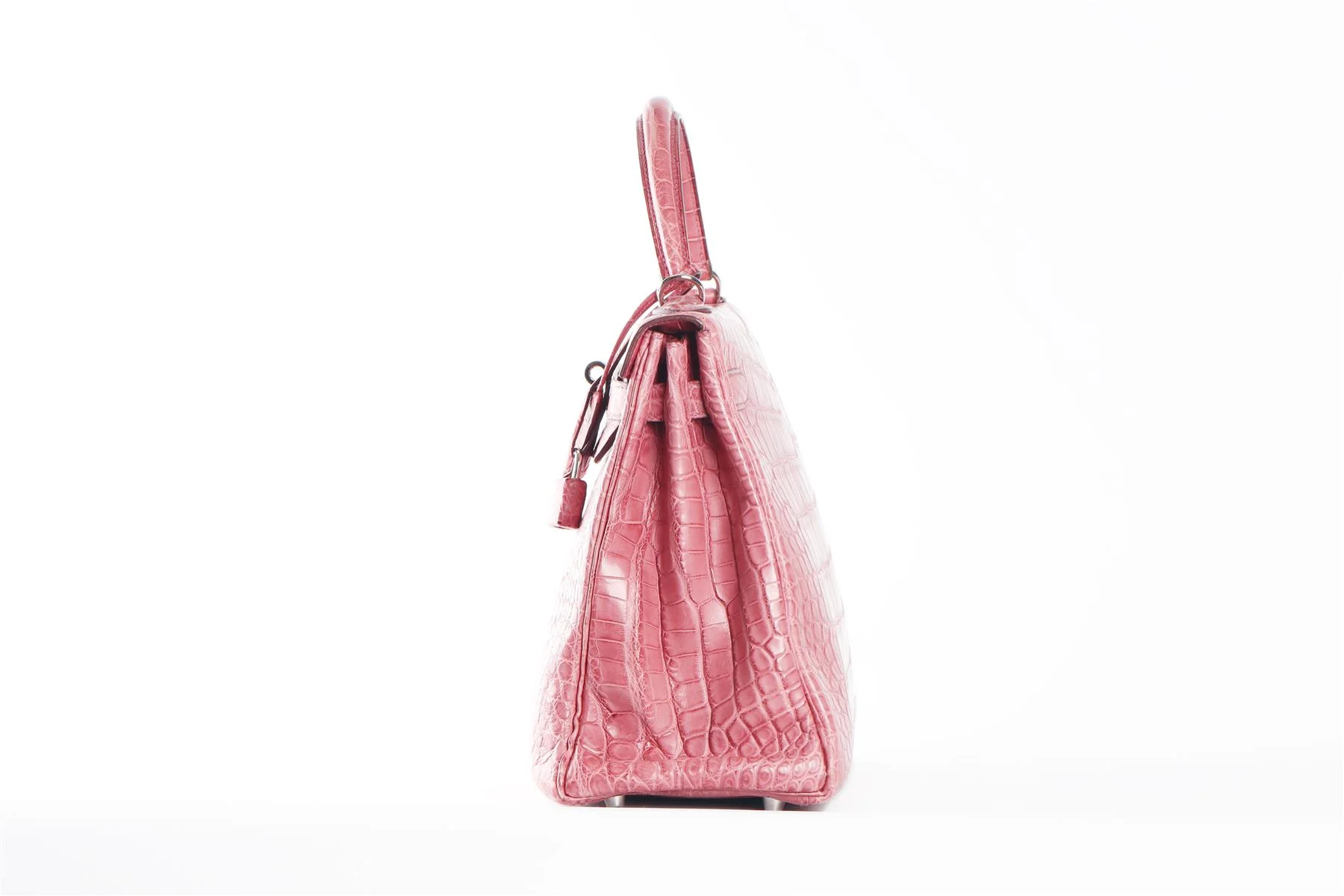 HERMÈS PINK 2011 KELLY RETOURNE 32CM MATTE ALLIGATOR LEATHER BAG - Image 5