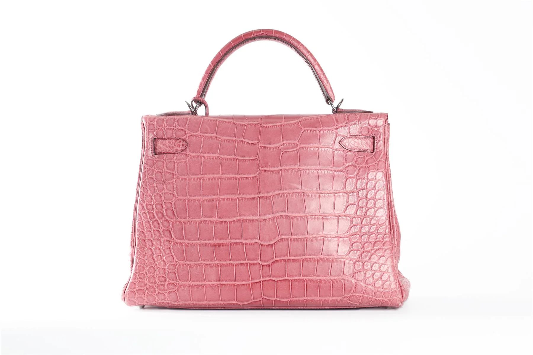 HERMÈS PINK 2011 KELLY RETOURNE 32CM MATTE ALLIGATOR LEATHER BAG - Image 6