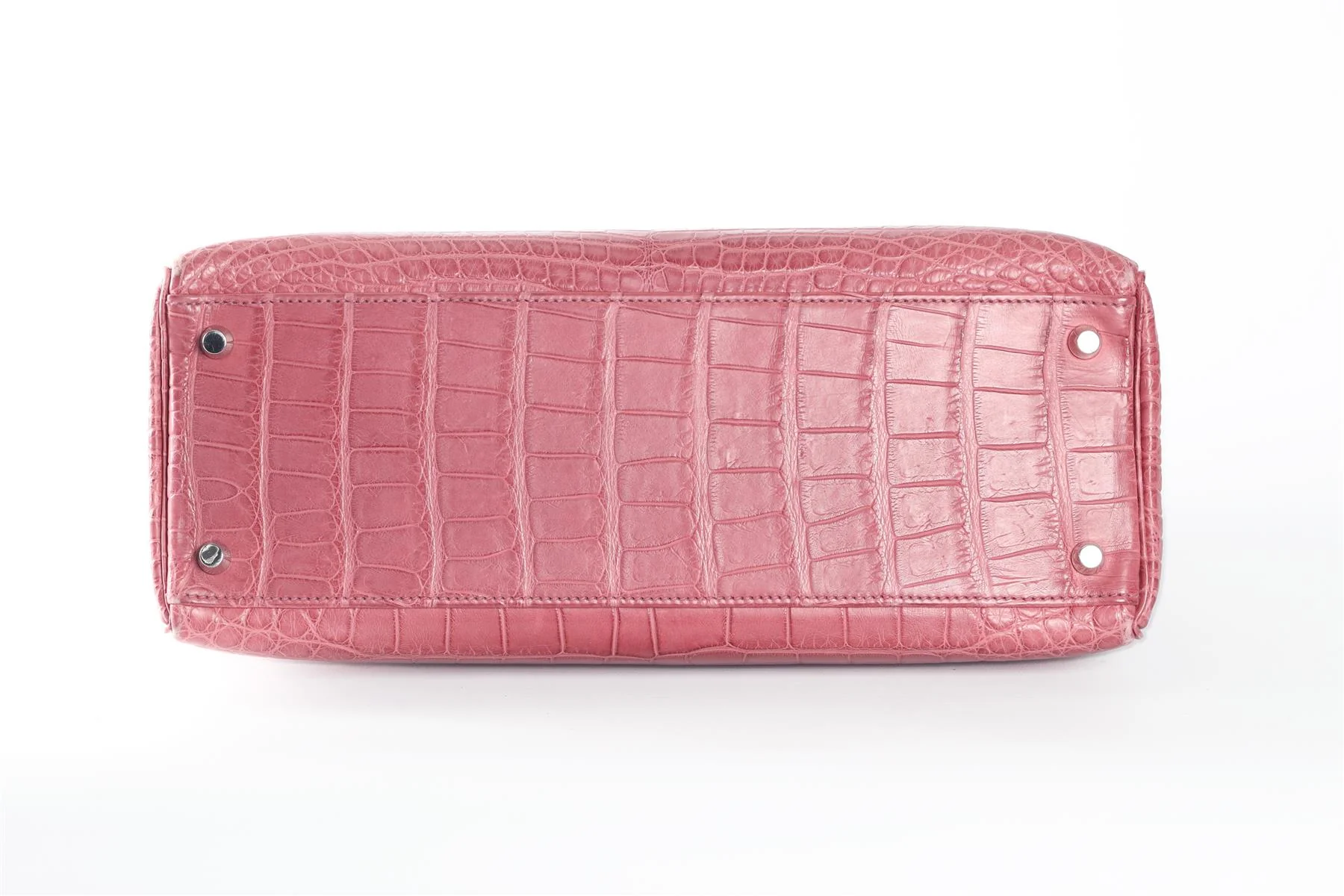 HERMÈS PINK 2011 KELLY RETOURNE 32CM MATTE ALLIGATOR LEATHER BAG - Image 7