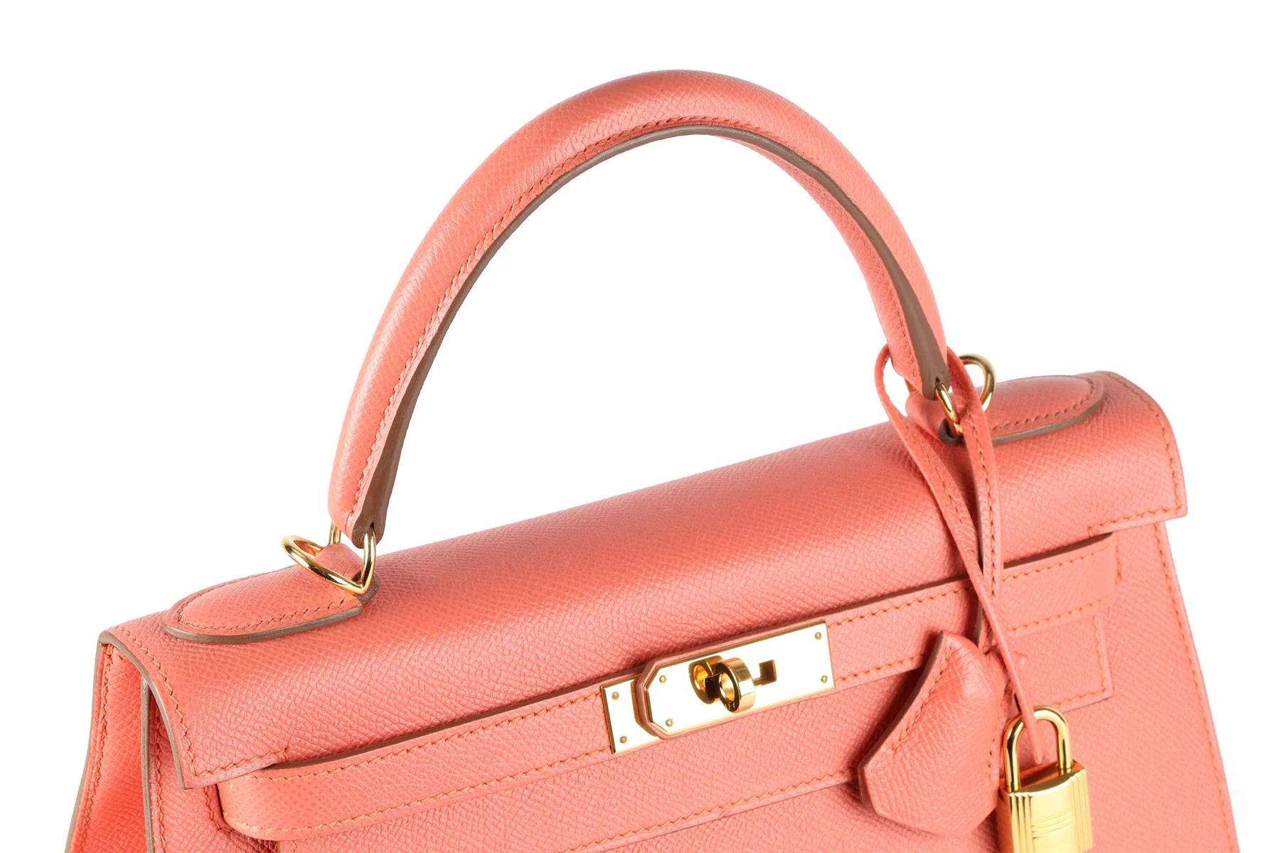 HERMÈS PINK 2014 KELLY SELLIER 28 CM EPSOM LEATHER BAG IN FLAMINGO - Image 9