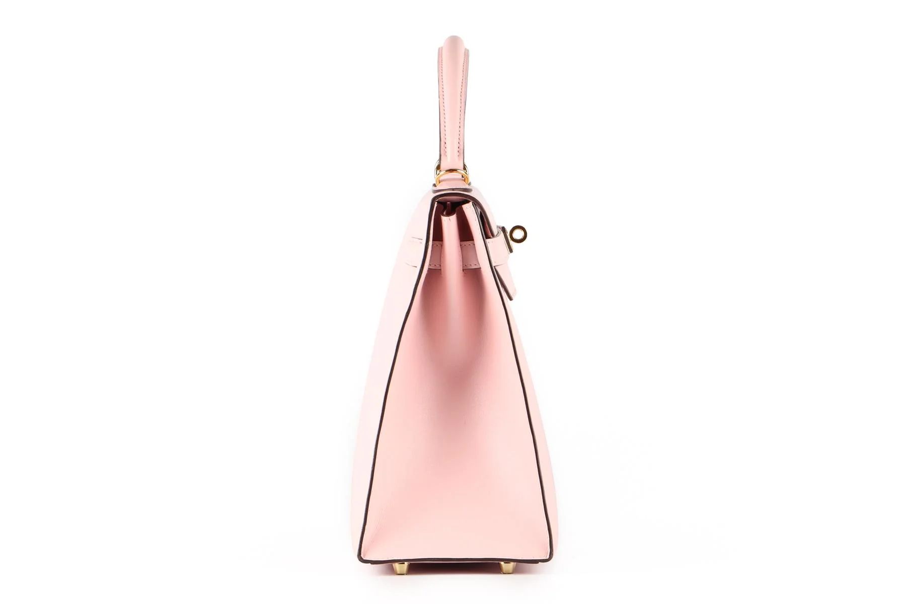 HERMÈS PINK 2017 KELLY SELLIER 32 CM TADELAKT LEATHER BAG IN ROSE SAKURA - Image 4