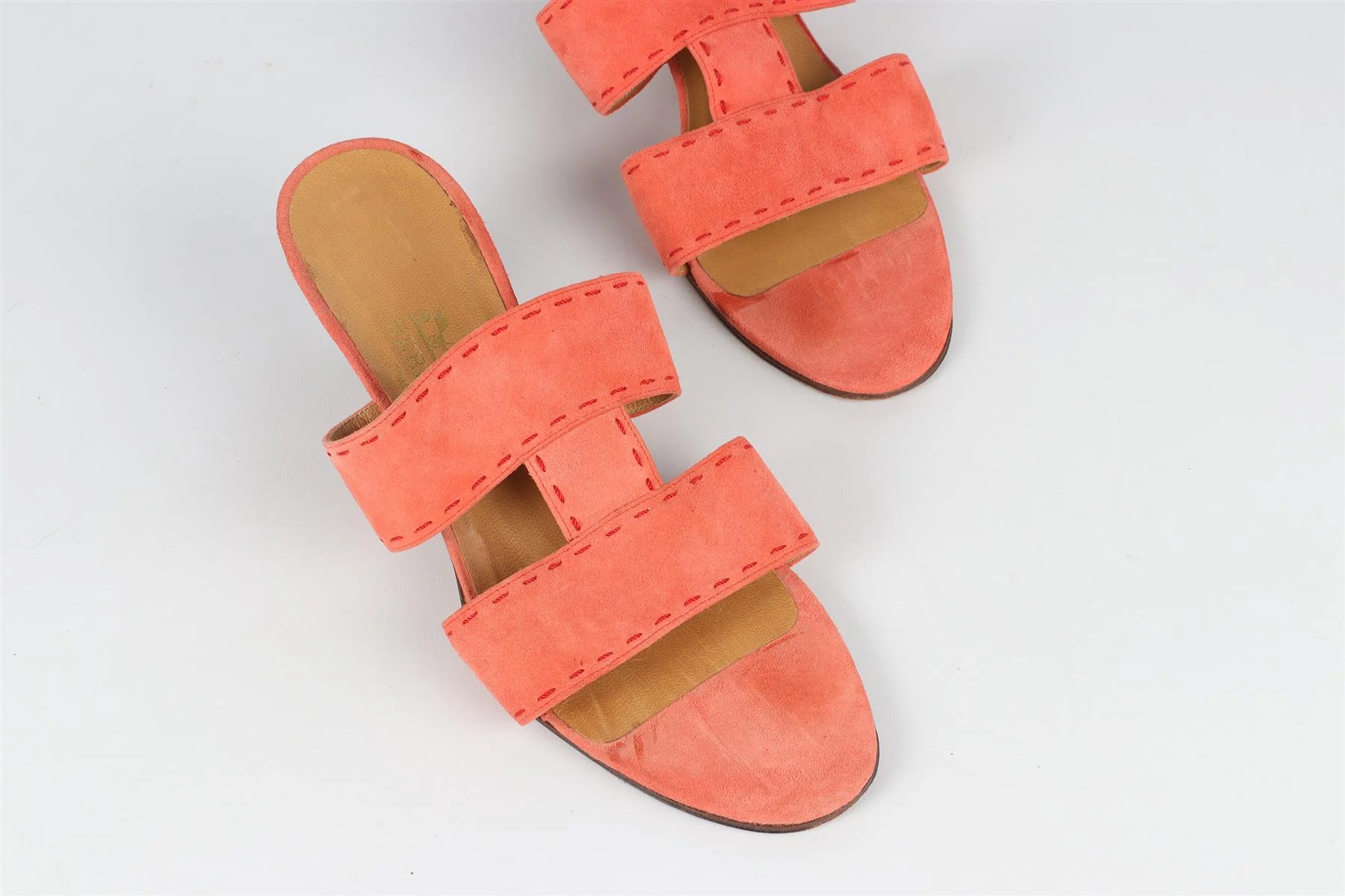 HERMÈS PINK VINTAGE SUEDE SANDALS EU 38 UK 5 US 8 - Image 4