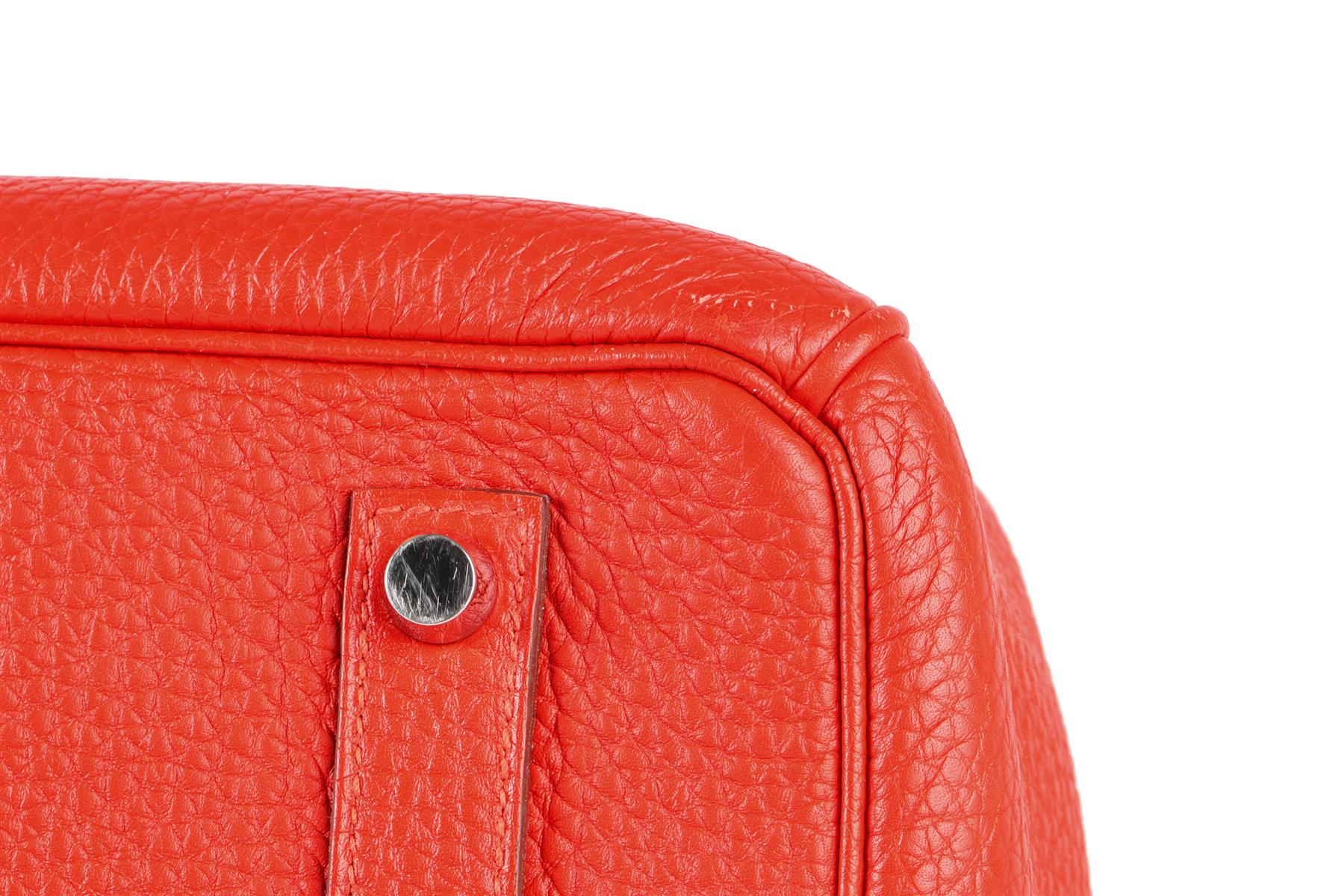 HERMÈS RED 2013 BIRKIN 35 CM TOGO LEATHER BAG IN CAPUCINE - Image 10