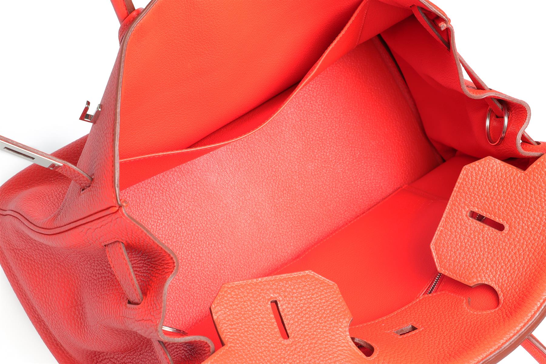 HERMÈS RED 2013 BIRKIN 35 CM TOGO LEATHER BAG IN CAPUCINE - Image 12