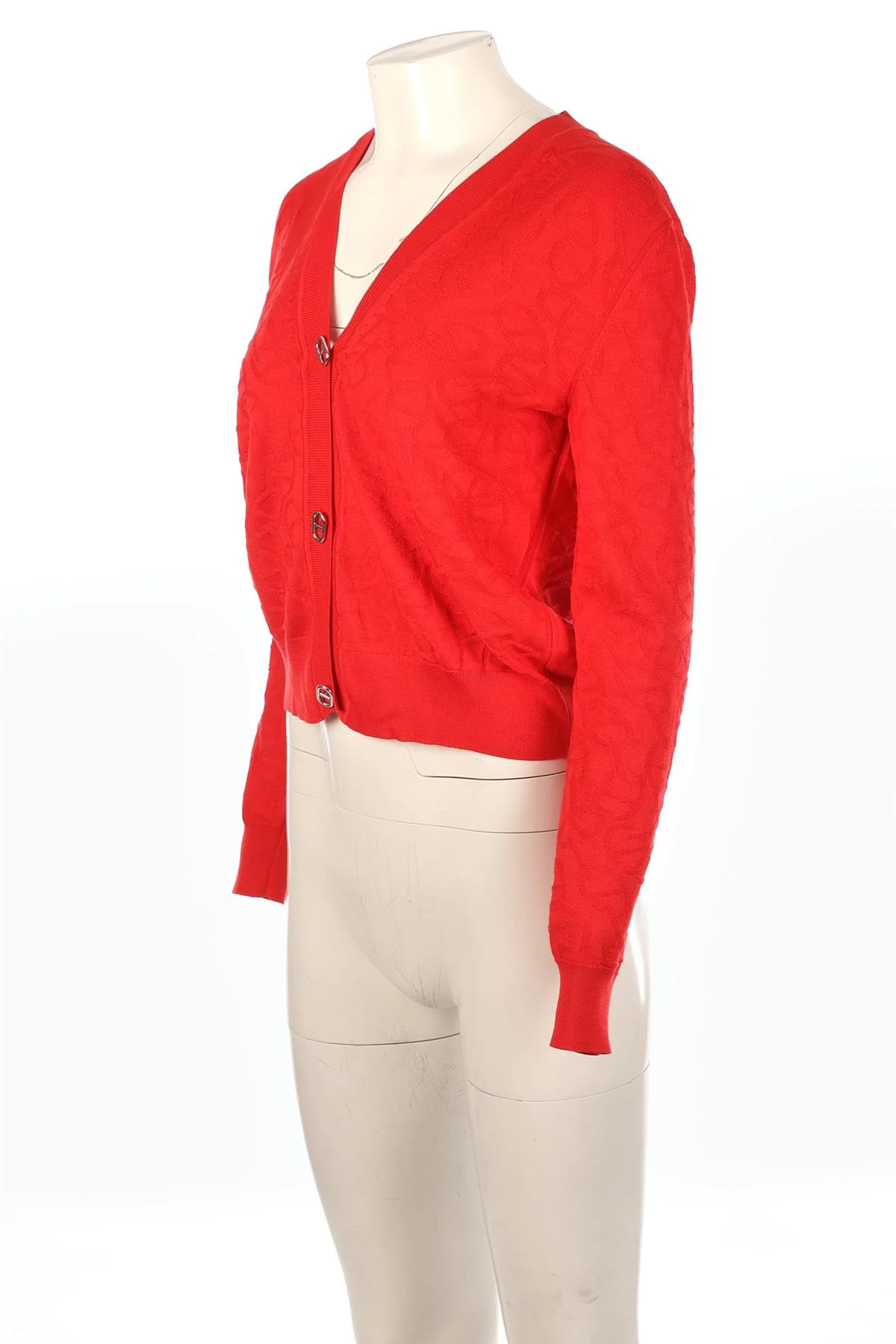 HERMÈS RED 2024 SILK CARDIGAN FR 40 UK 12 - Image 3