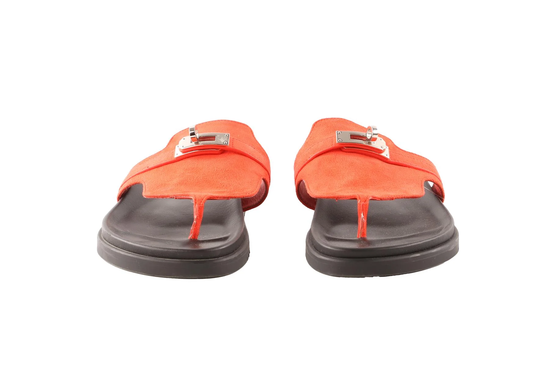 HERMÈS RED EMPIRE SUEDE SANDALS EU 36 UK 3 US 6 - Image 3