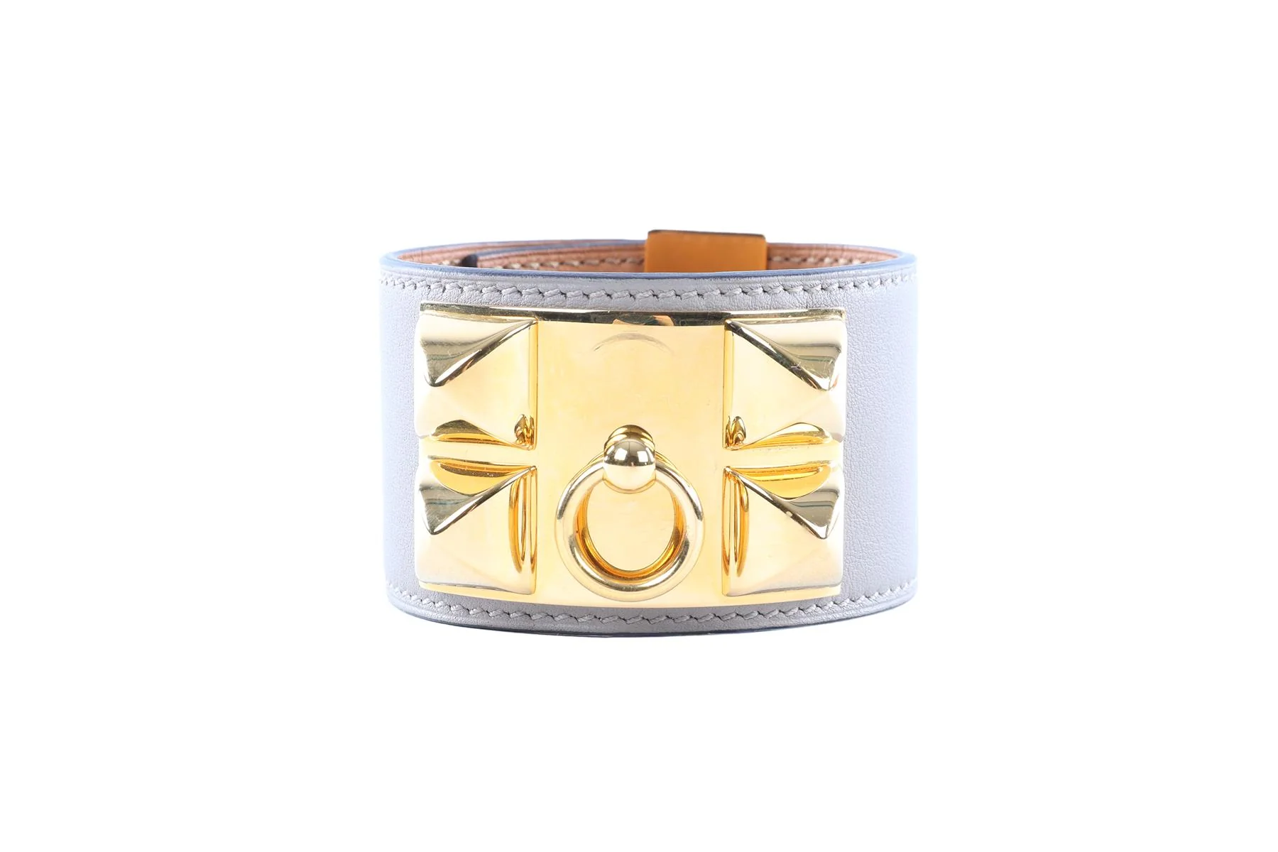 HERMÈS TAUPE 2017 COLLIER DE CHIEN LEATHER BRACELET 2 - Image 2